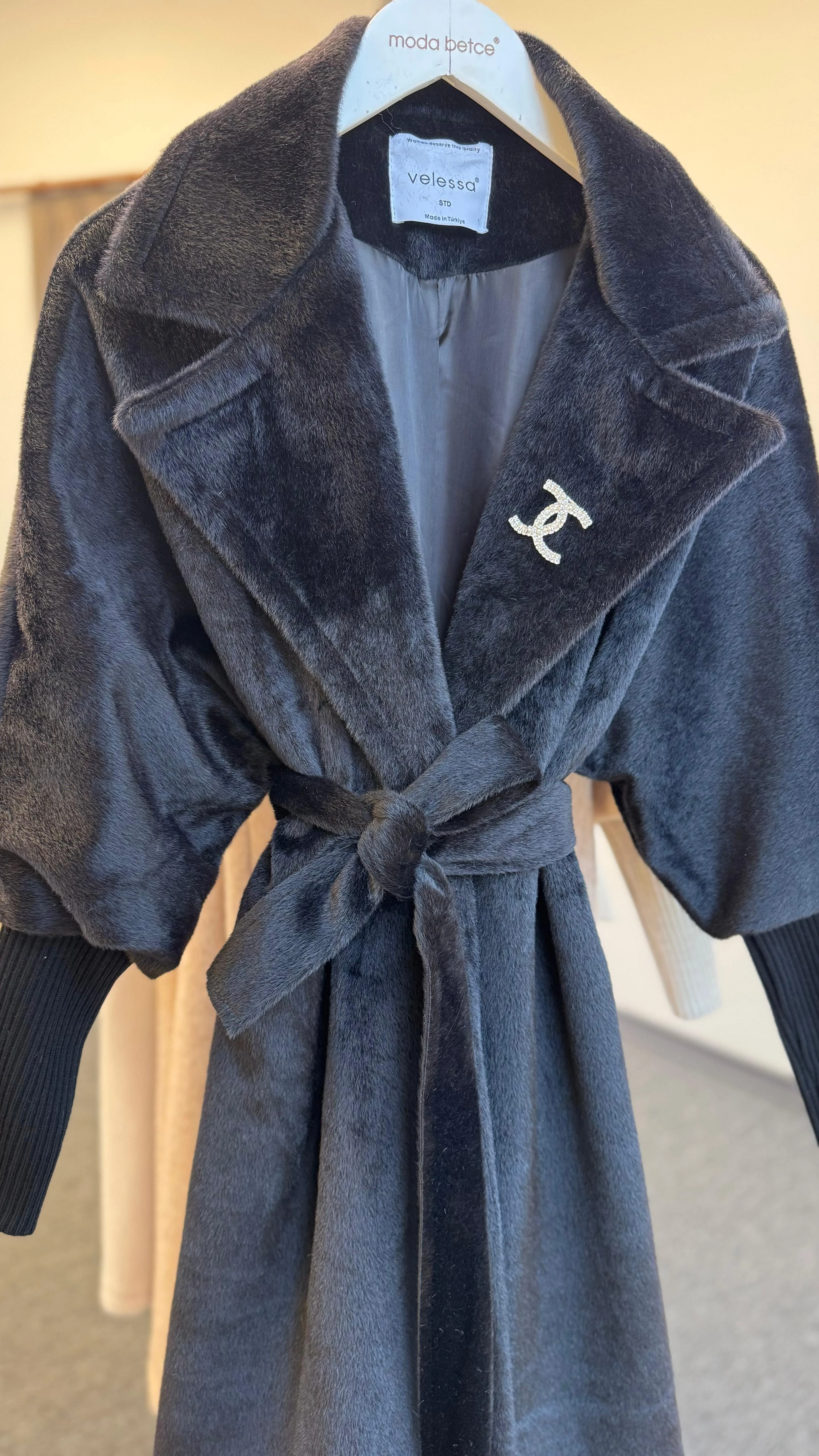 Fox kaşmir kaban Lacivert