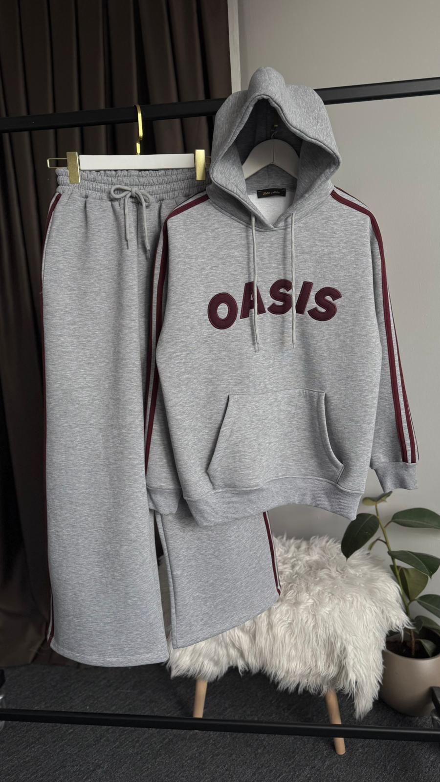 Oasıs nakışlı eşofman takım Gri