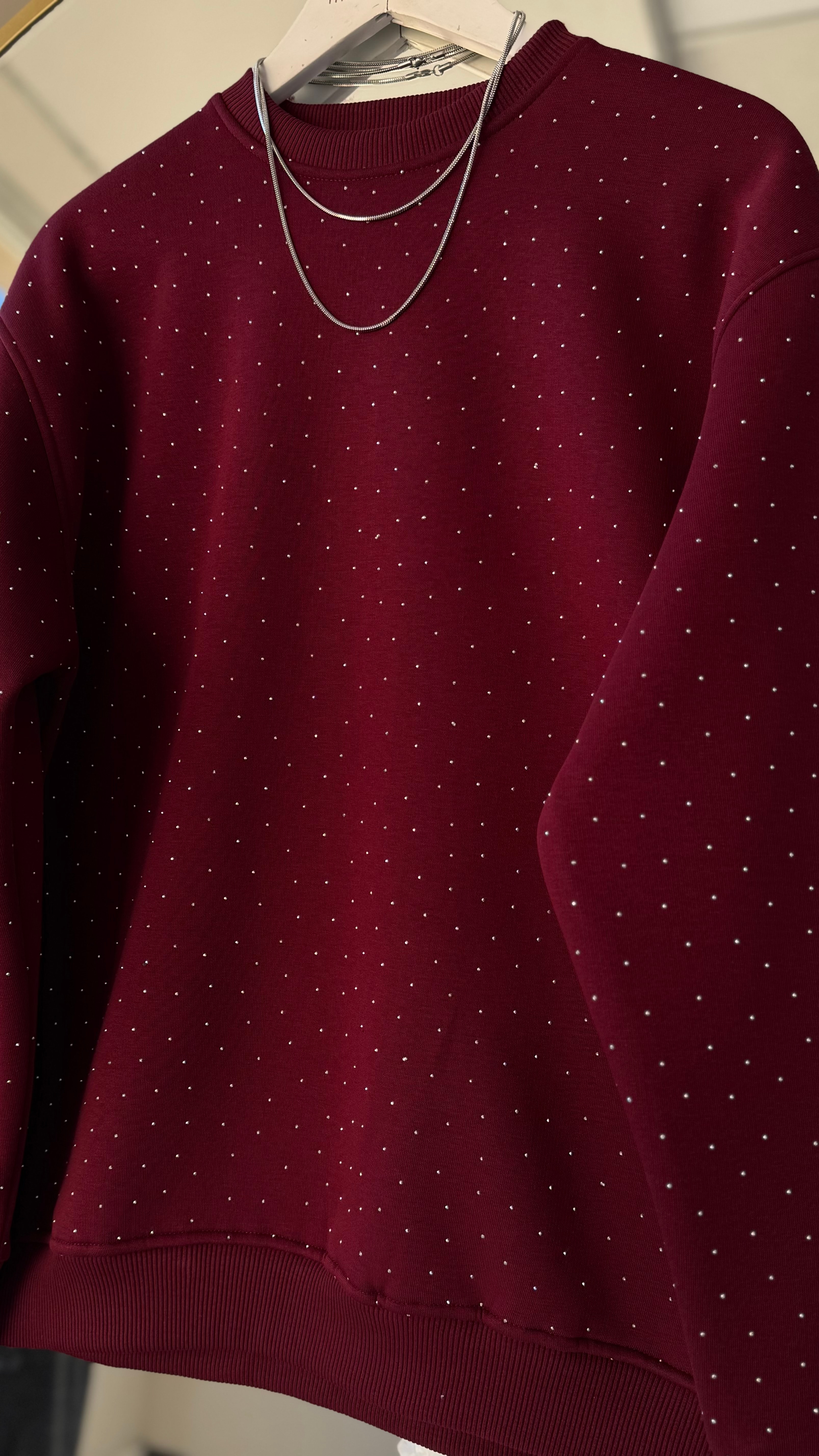 Diamond sweatshirt yeni bordo