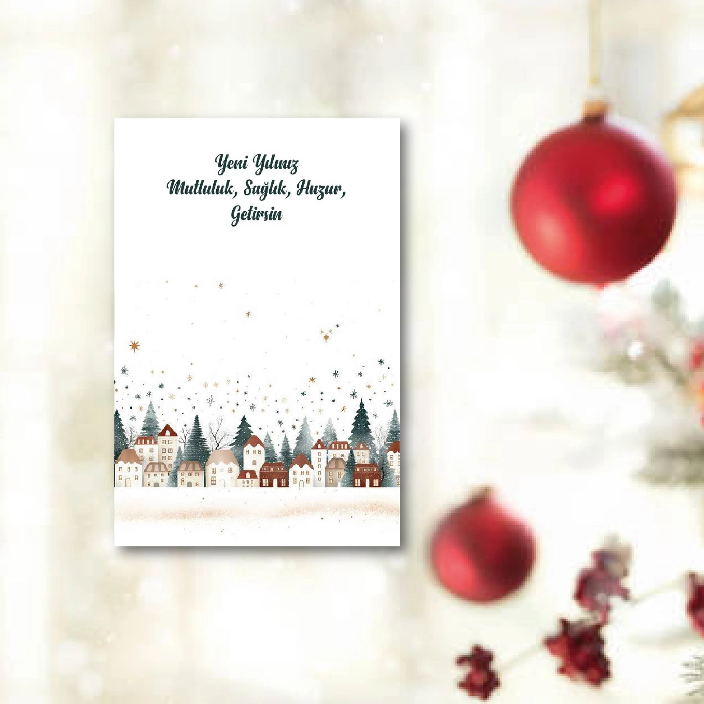 Yeni Yıl / Yılbaşı Hediye Kartı 10 Adet