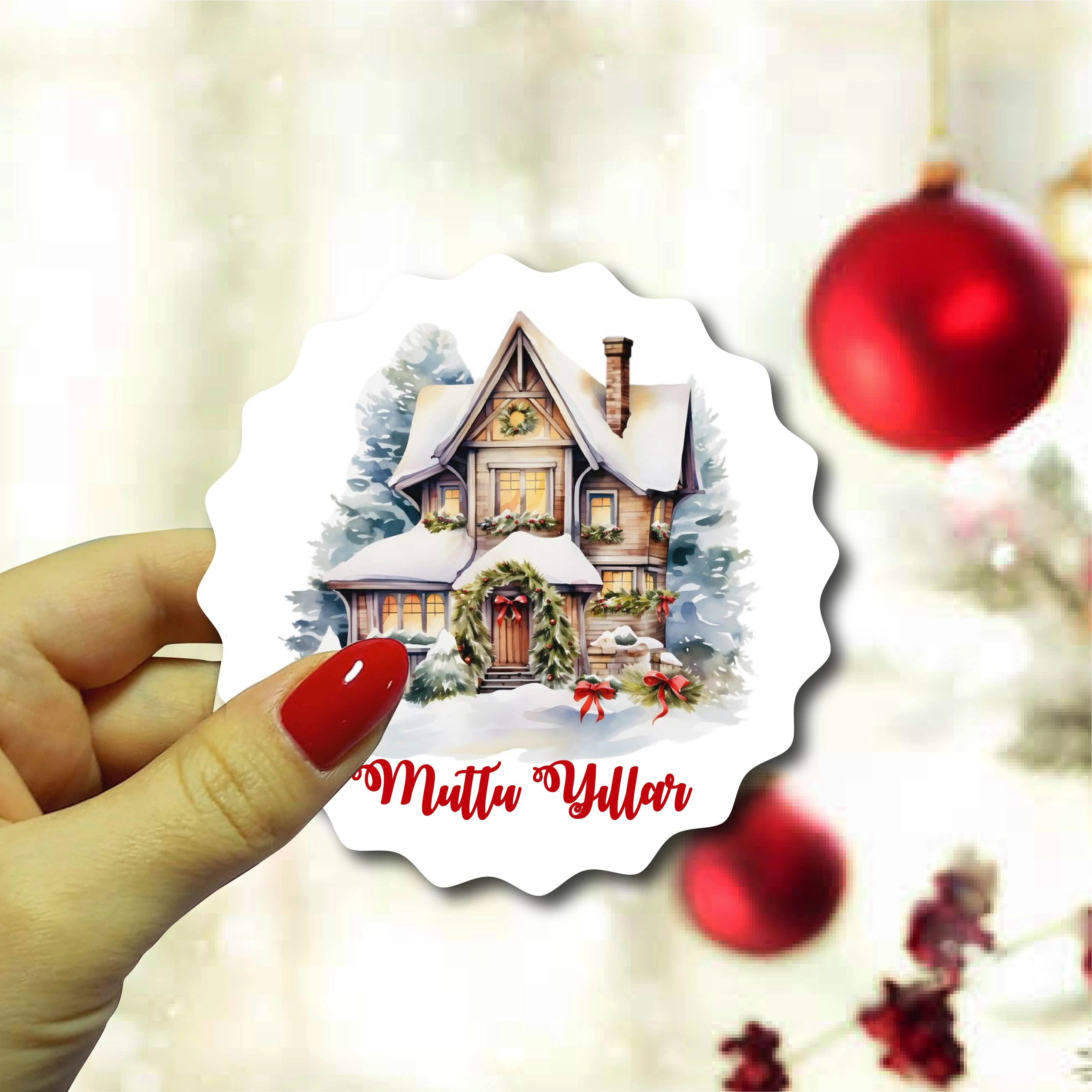 Yeni Yıl Ahşap Magnet 10 Adet