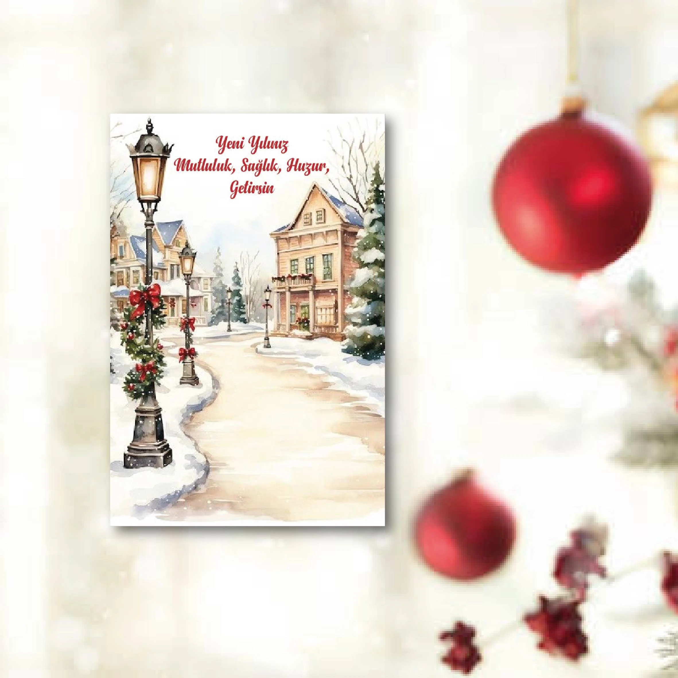 Yeni Yıl / Yılbaşı Hediye Kartı 10 Adet