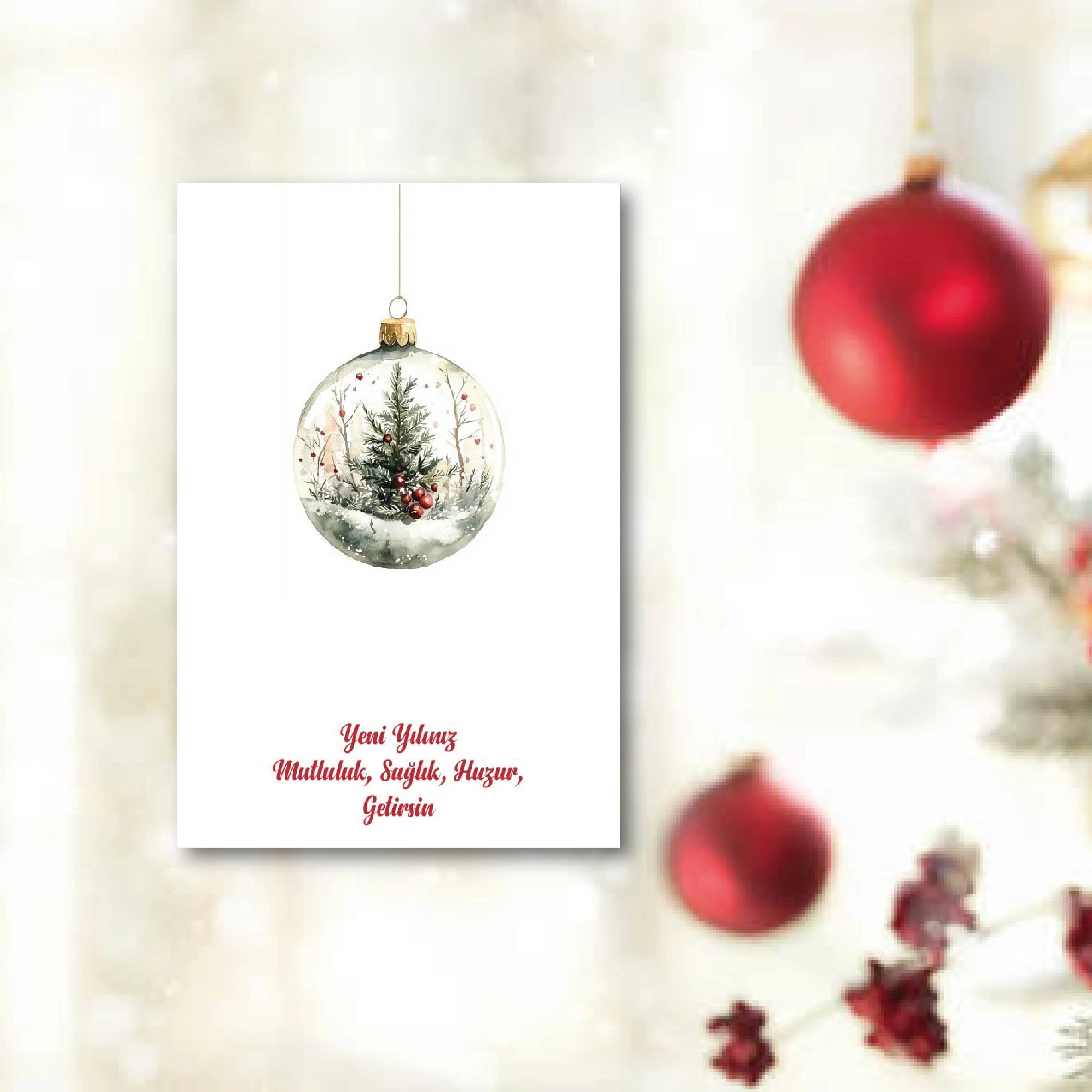 Yeni Yıl / Yılbaşı Hediye Kartı 10 Adet
