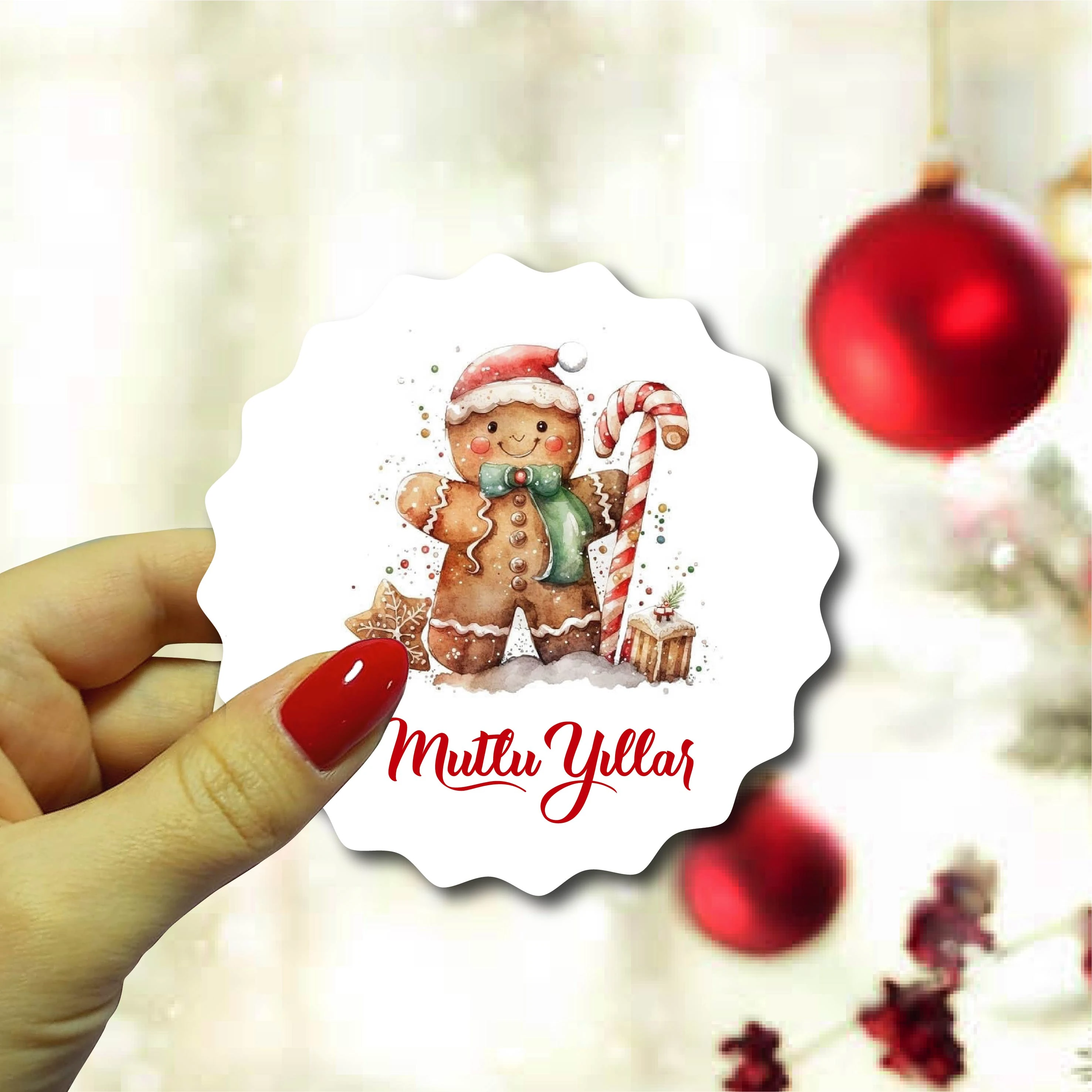 Yeni Yıl Ahşap Magnet 10 Adet