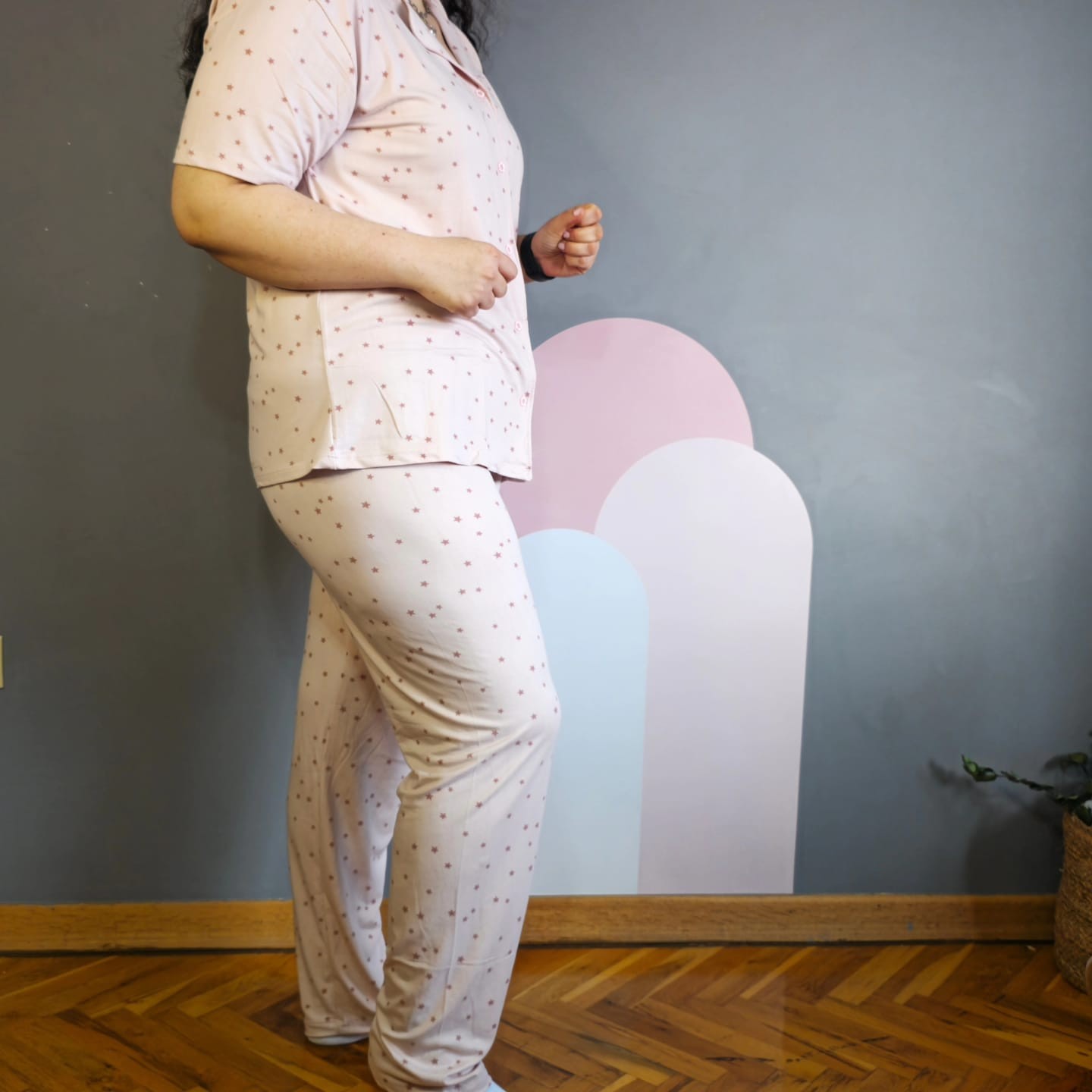 Bambu Somon Büyük Beden Kadın Pijama Takımı 