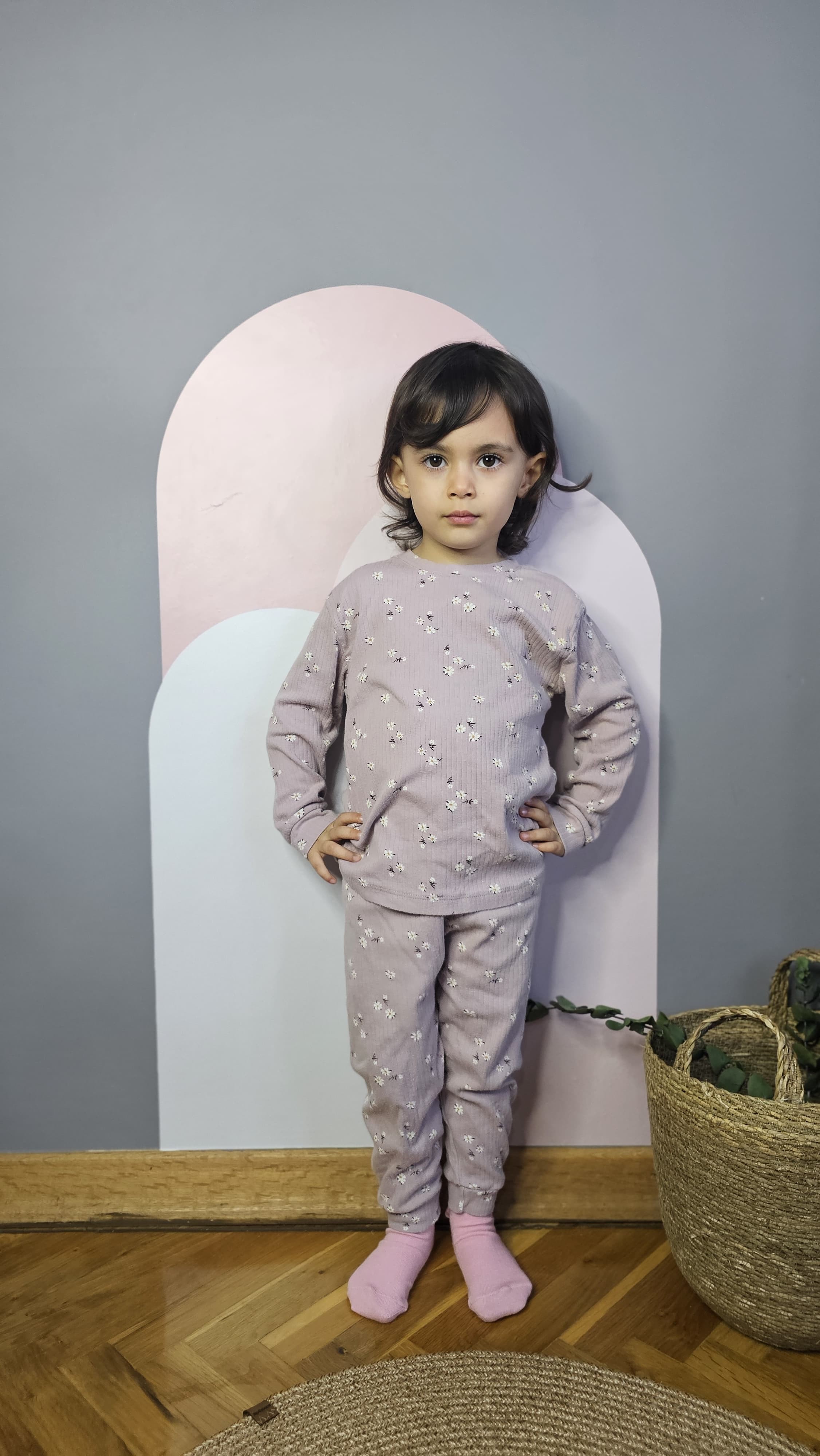 Raporlu Kız Çocuk Pijama Takımı