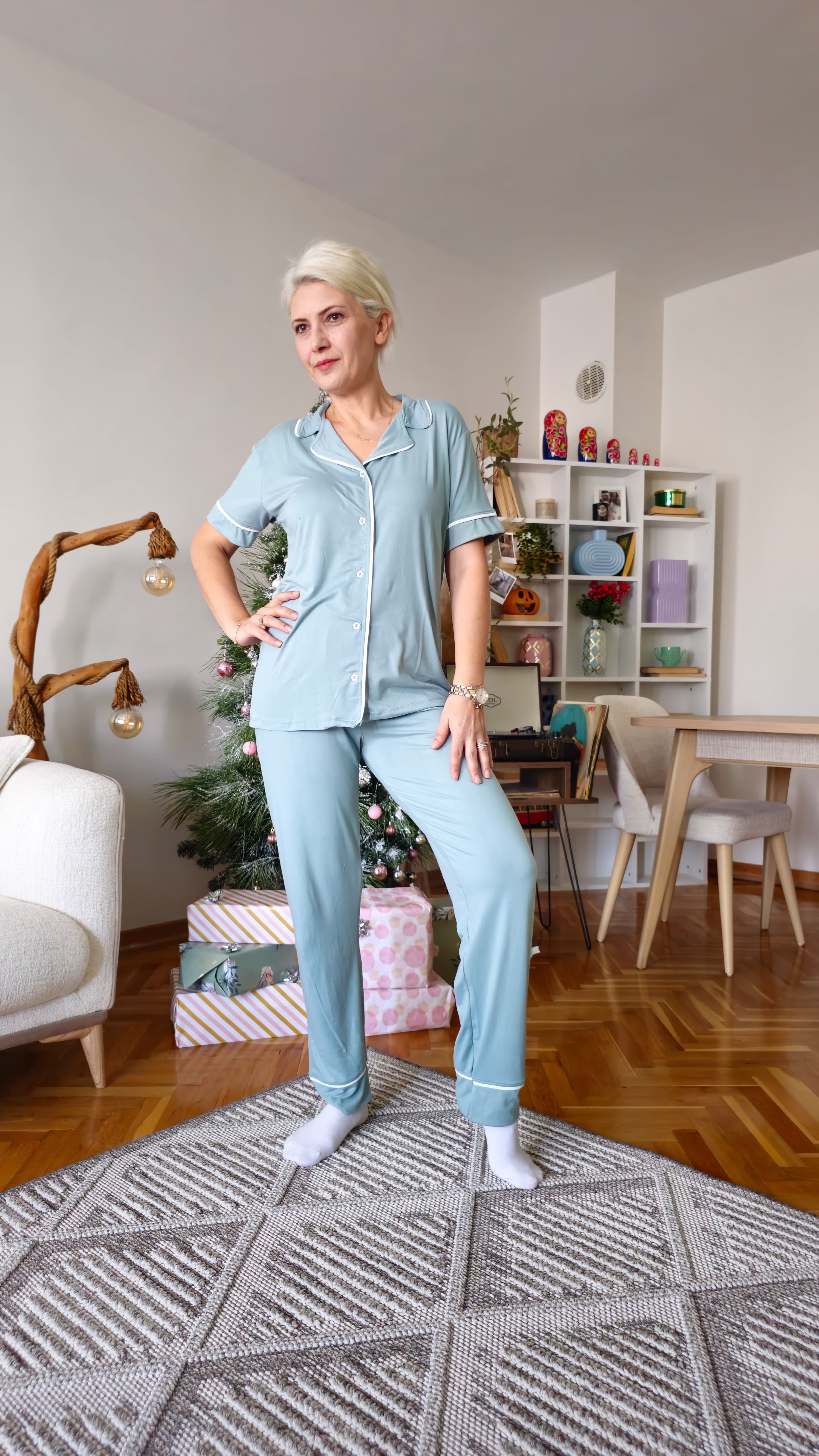 Bambu Mint Yeşil Kısa Kollu Kadın Pijama Takımı