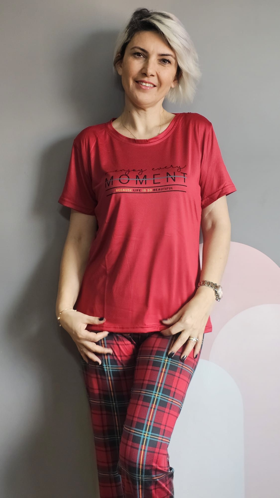 Milan Kumaş Kırmızı Kadın Pijama Takımı