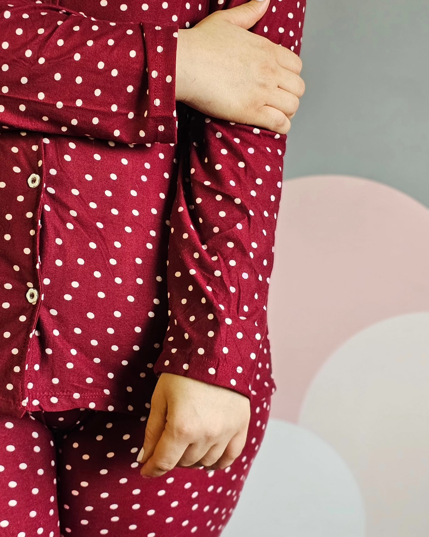 Süet Bordo Büyük Beden Kadın Pijama Takımı