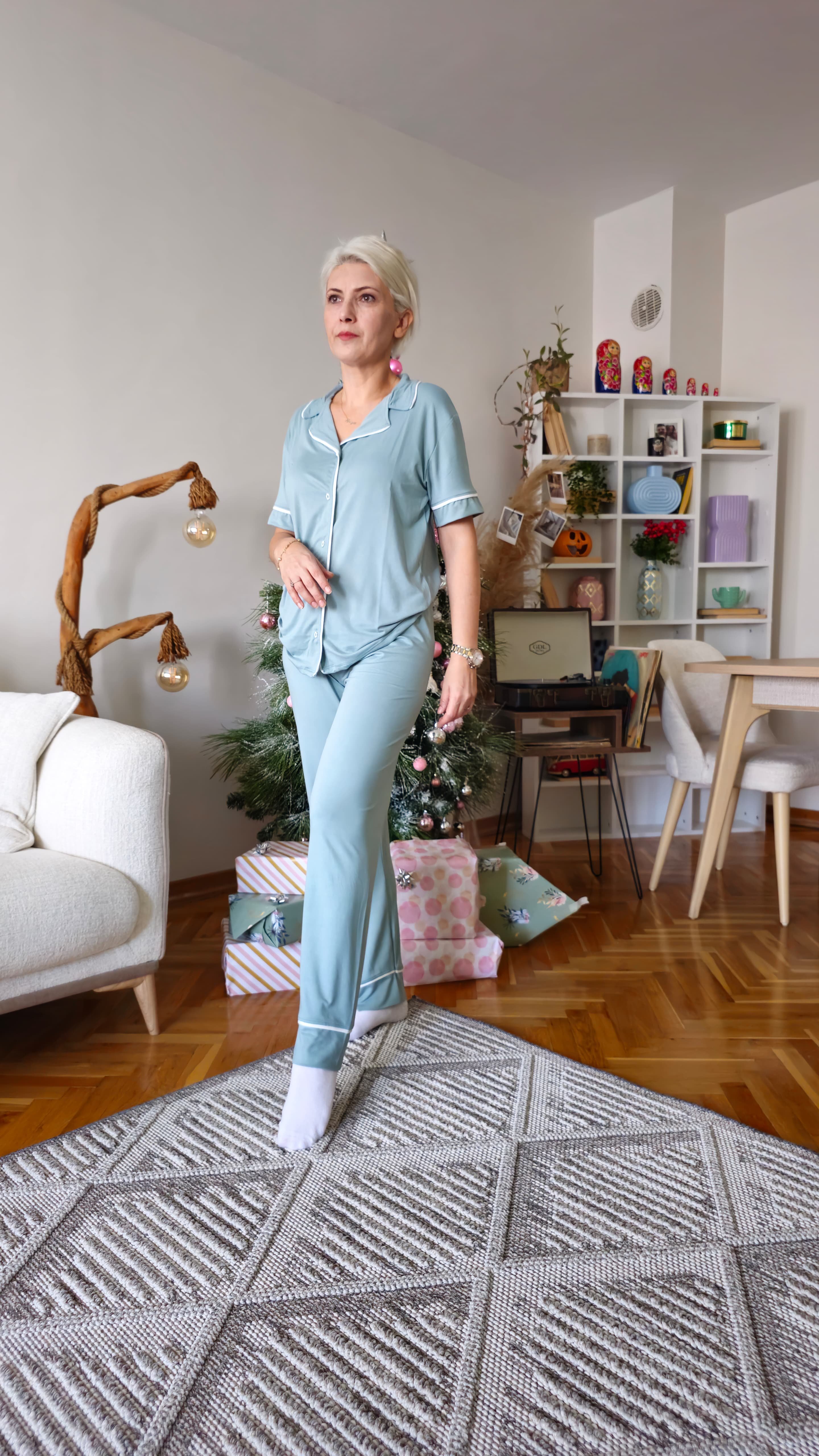 Bambu Mint Yeşil Kısa Kollu Kadın Pijama Takımı