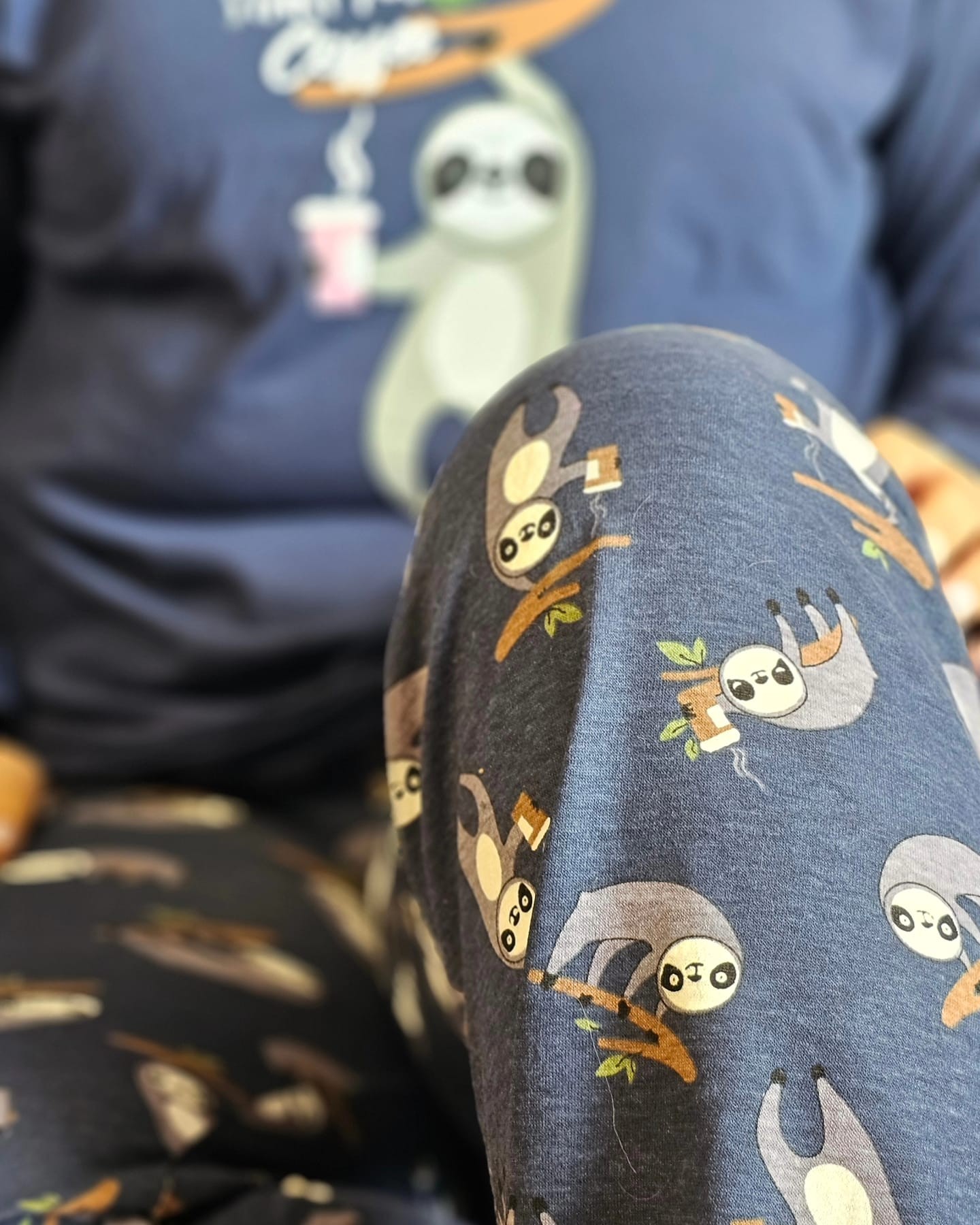 Koala Desenli Büyük Beden Lacivert Kadın Pijama Takım