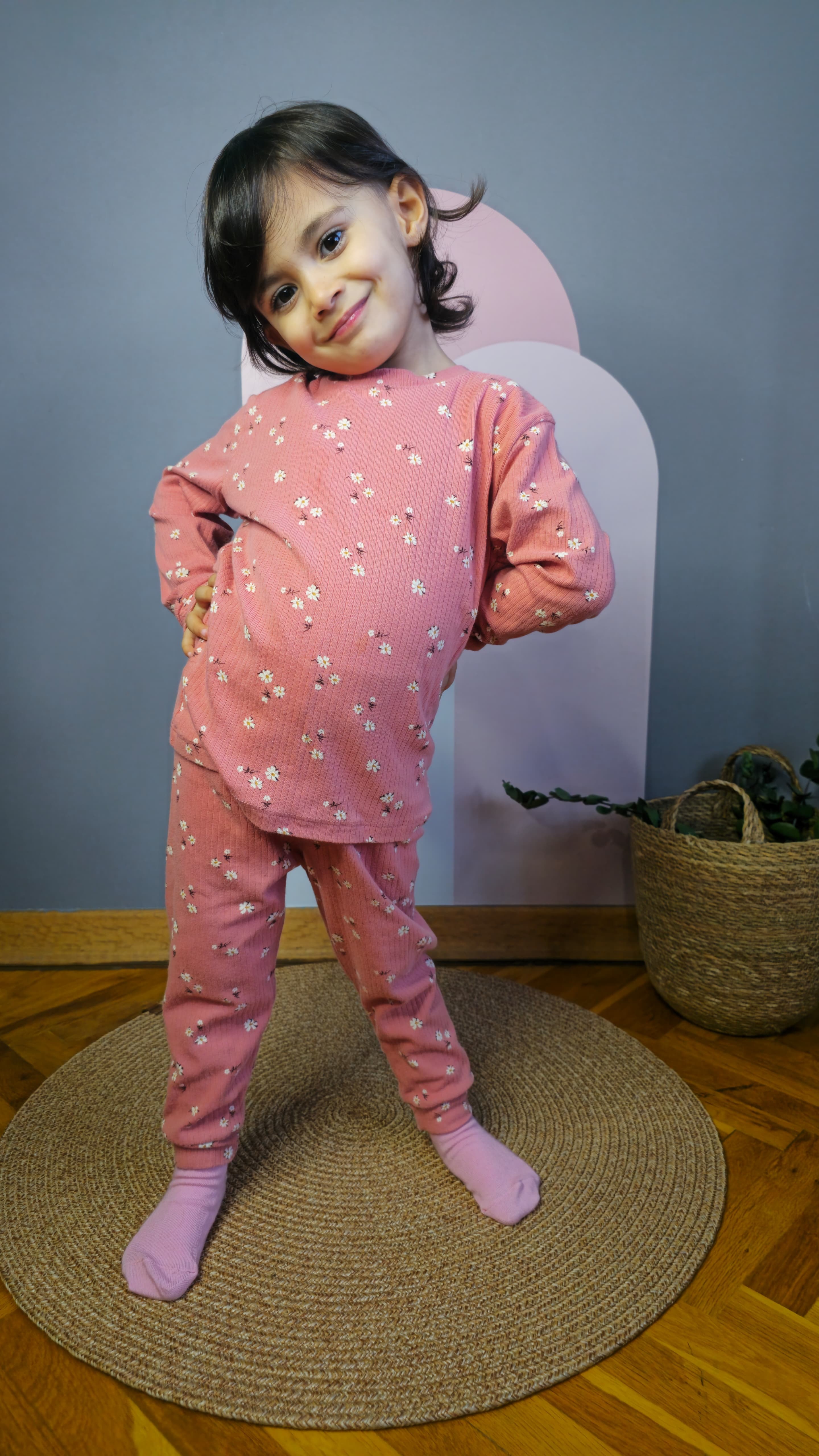Raporlu Kiremit Kız Çocuk Pijama Takımı