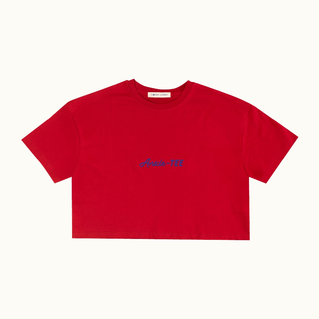 Anxie-Tee T-shirt - Crop - Bordo