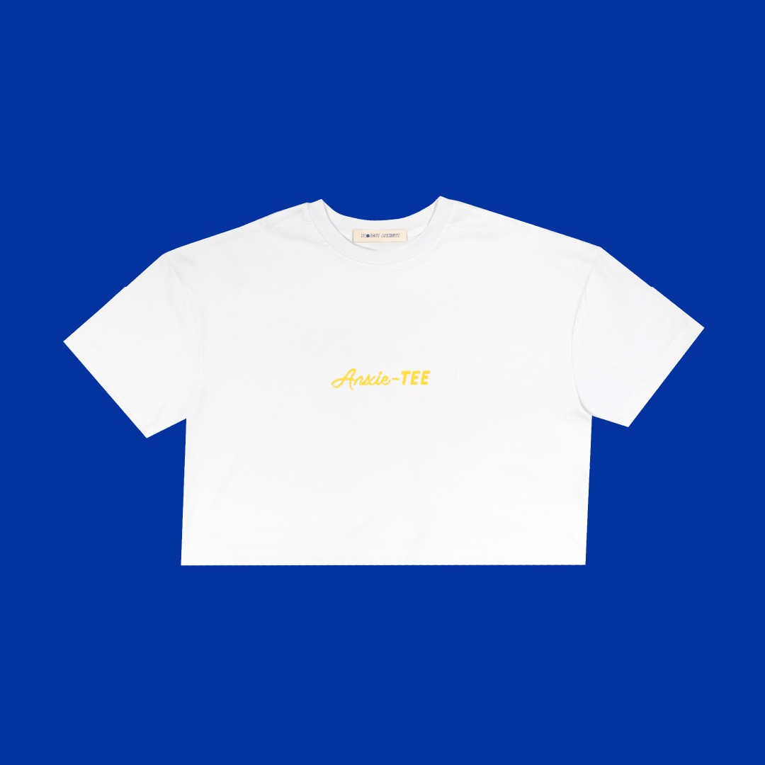 Anxie-Tee T-shirt - Crop - Beyaz