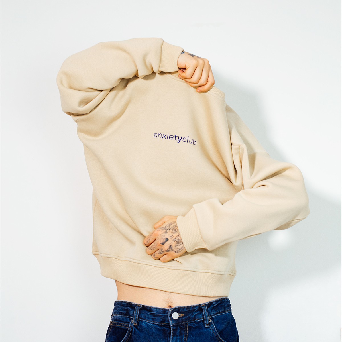 Anxietyclub Nakışlı Sweatshirt