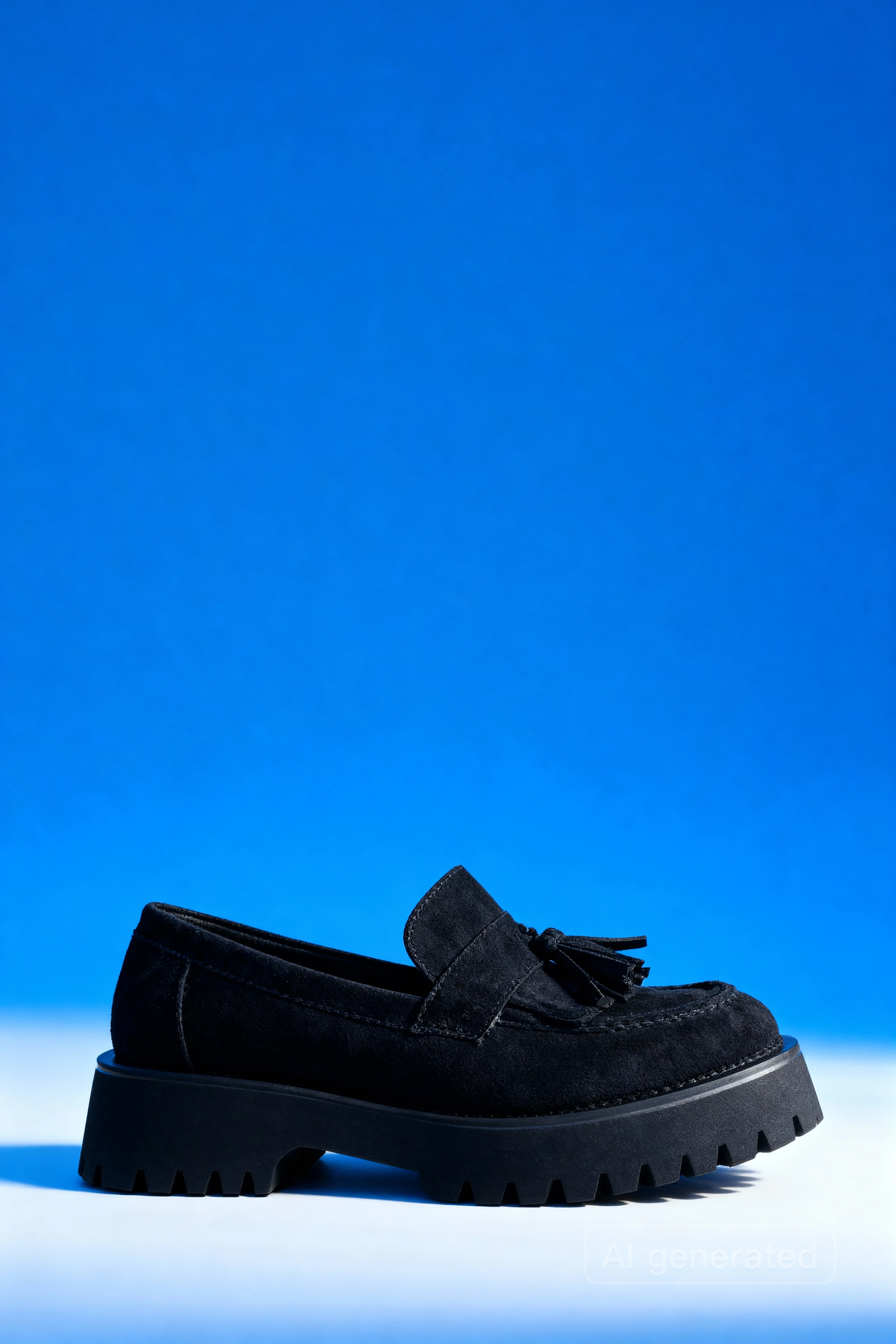 Alina Kadın püskülü laofer - siyah süet