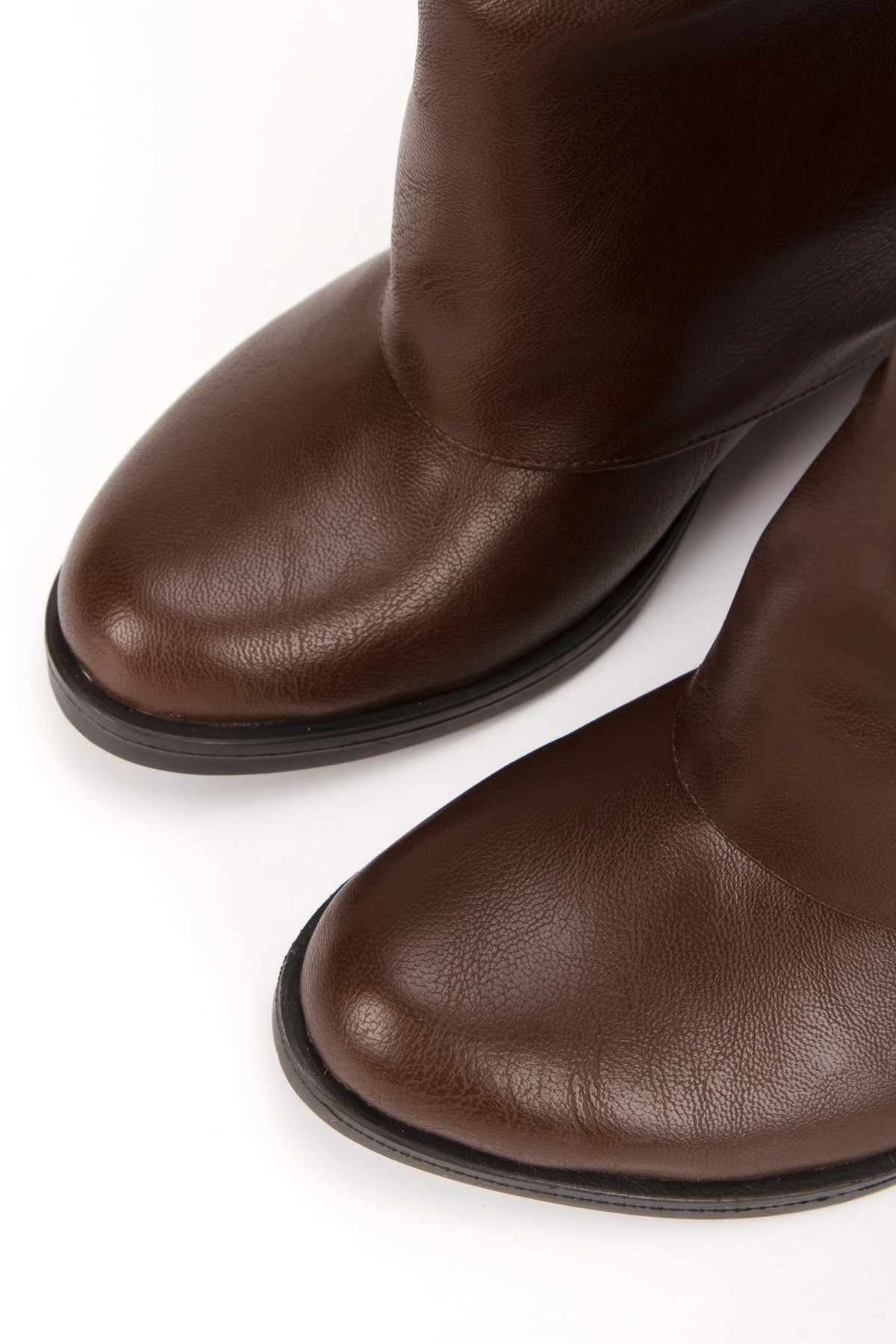 Betty kadın yuvarlak burun uzun bot - kahverengi