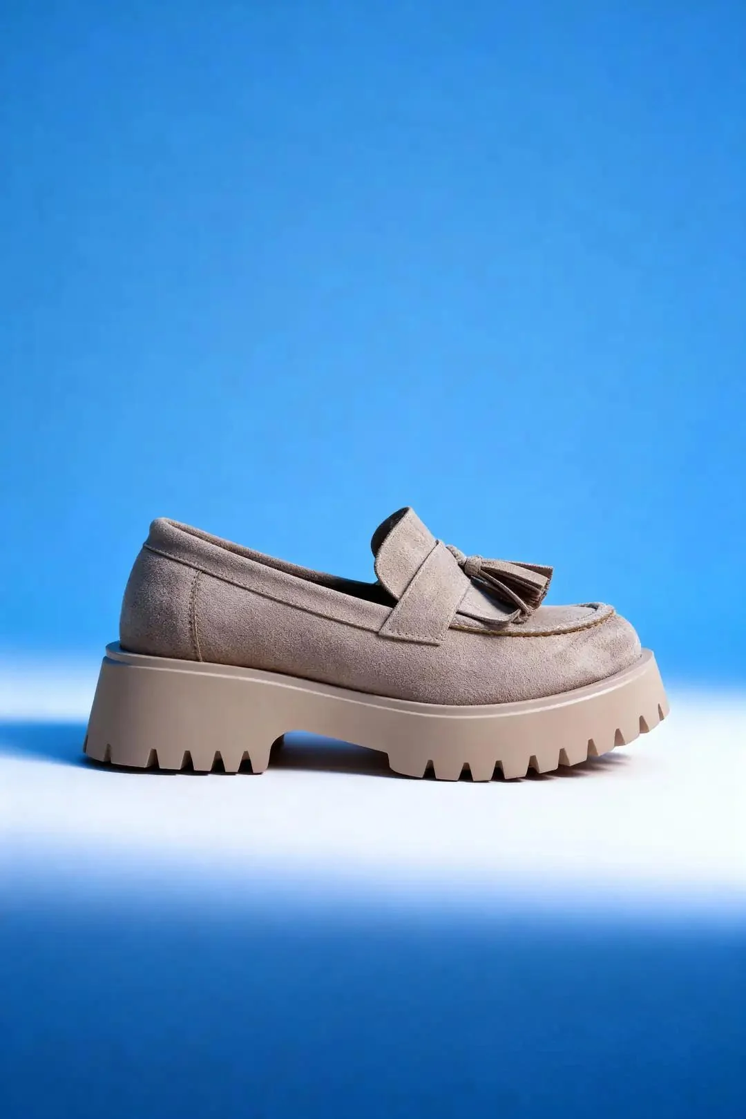 Alina Kadın püskülü laofer - bej süet