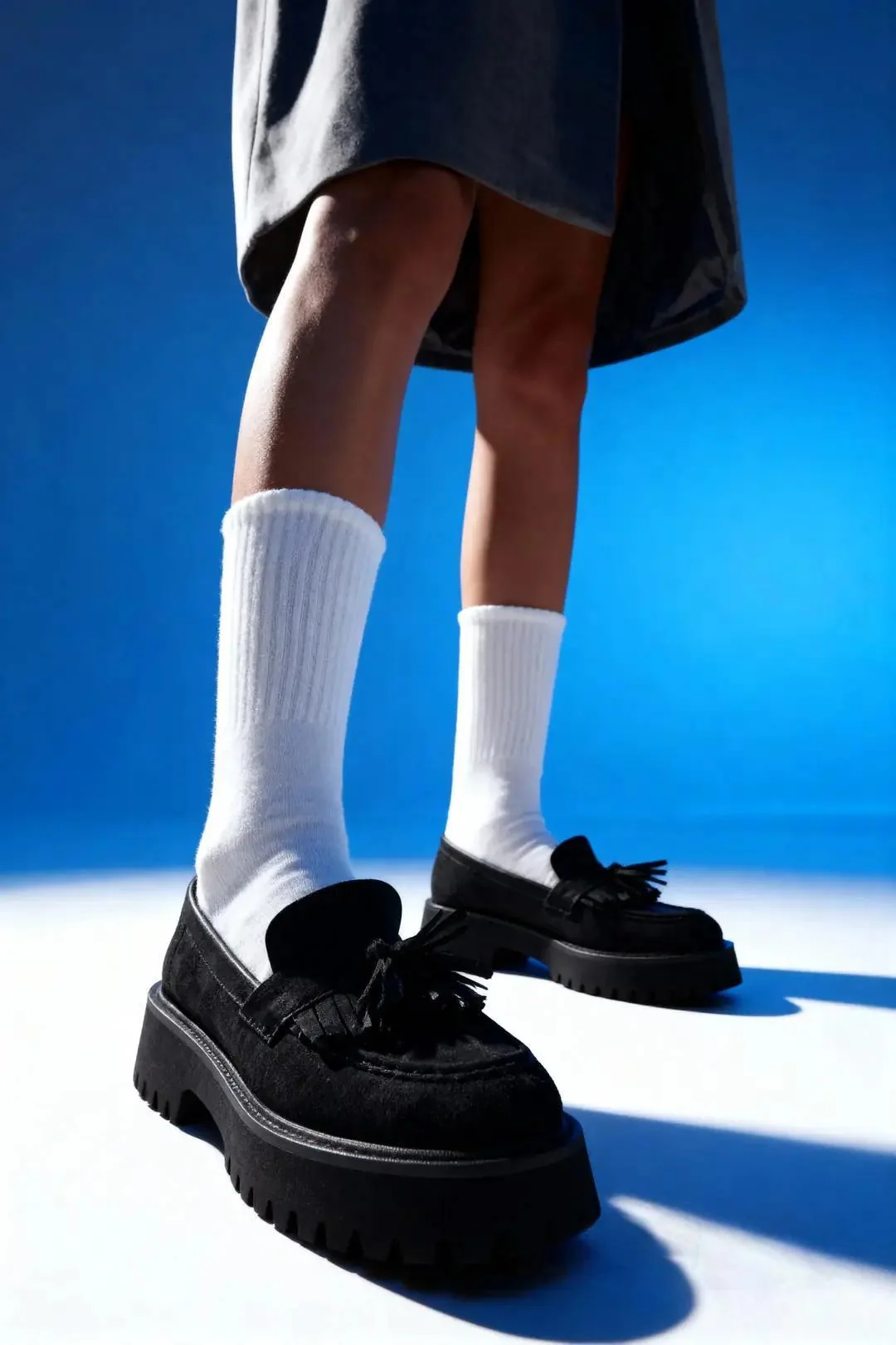 Alina Kadın püskülü laofer - siyah süet