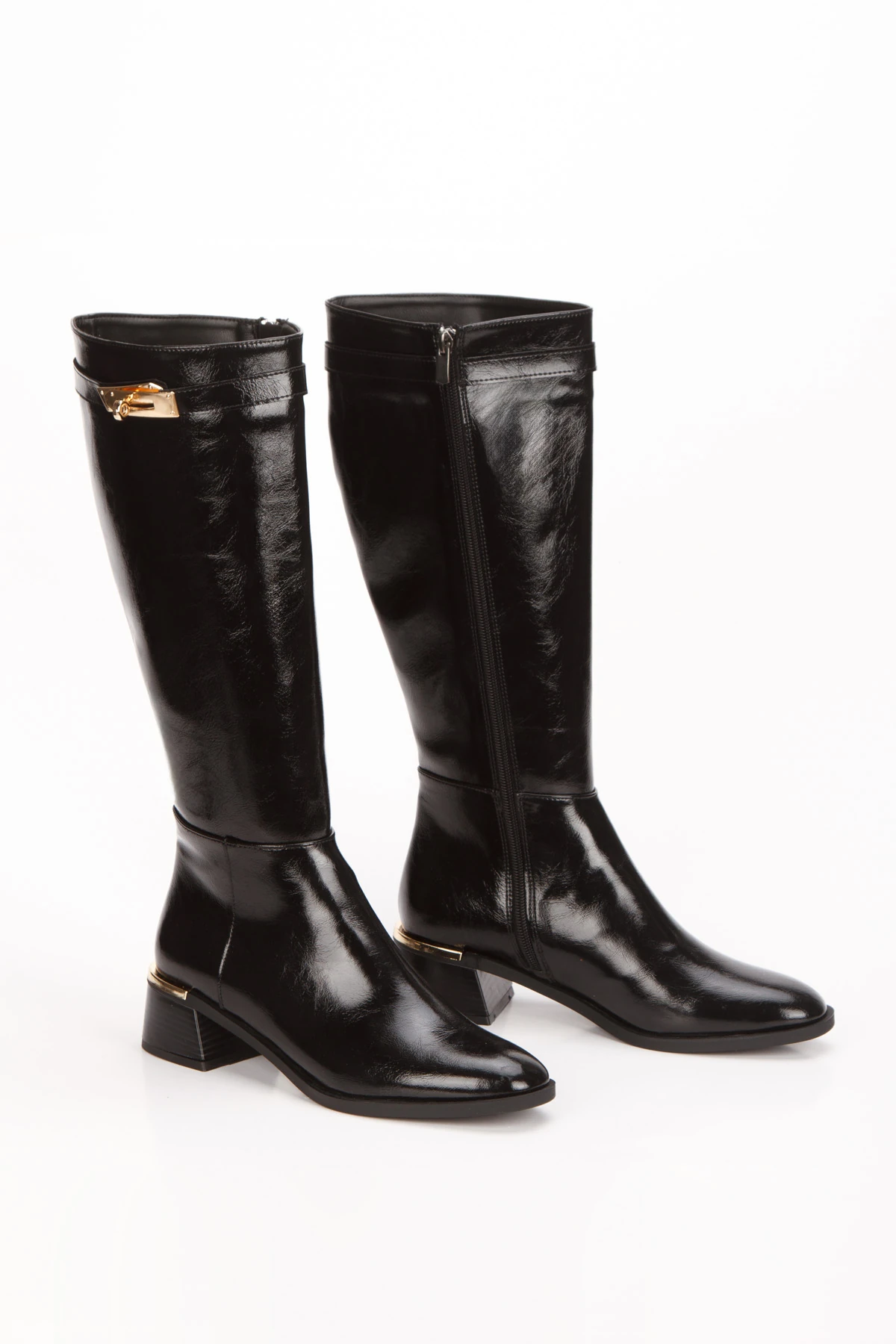 Sofia Şık Toka Detaylı Kısa Topuklu Çizme 