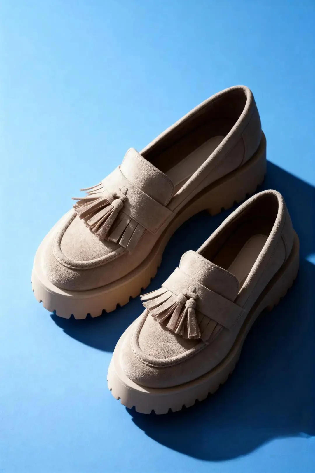 Alina Kadın püskülü laofer - bej süet