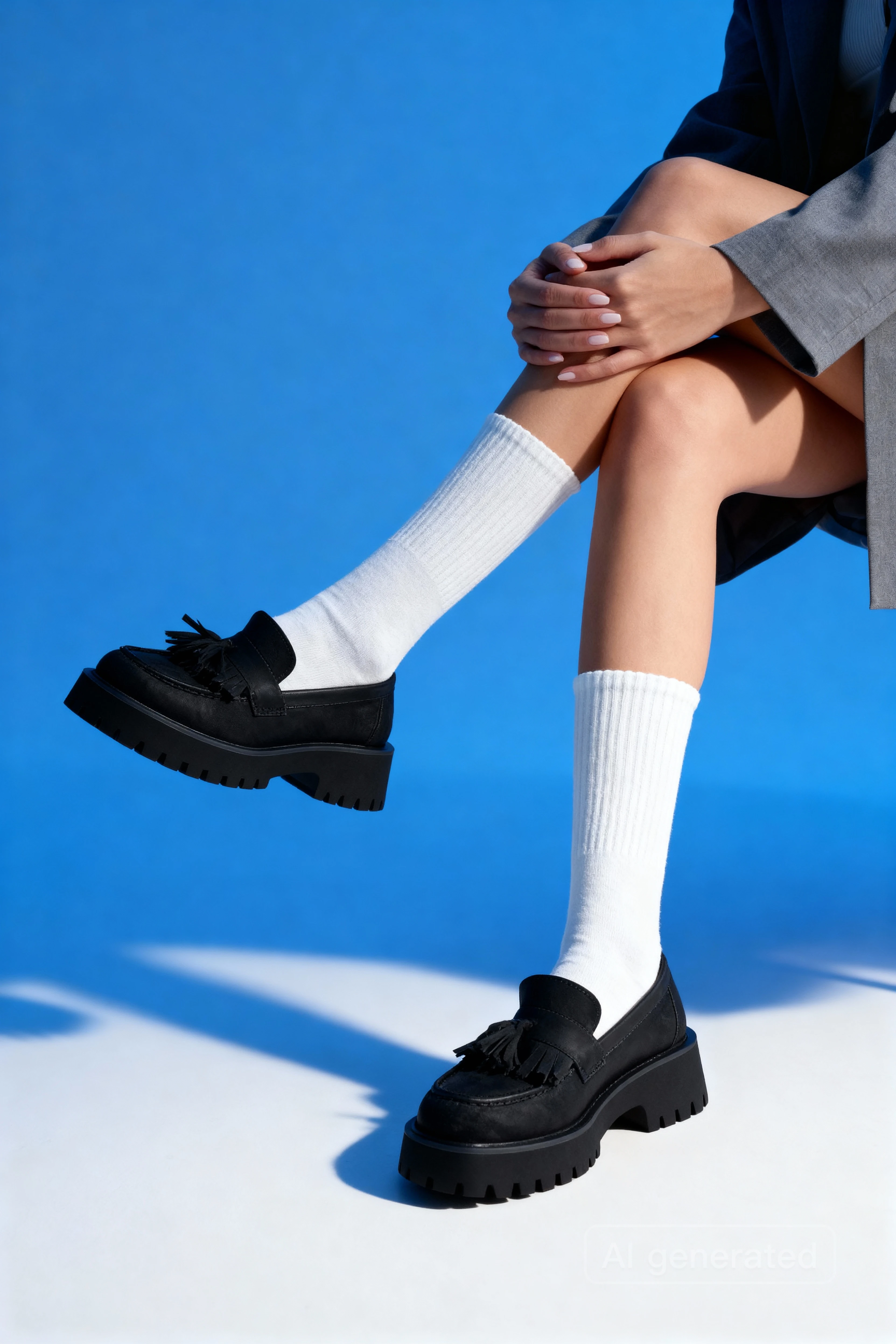 Alina Kadın püskülü laofer - siyah süet