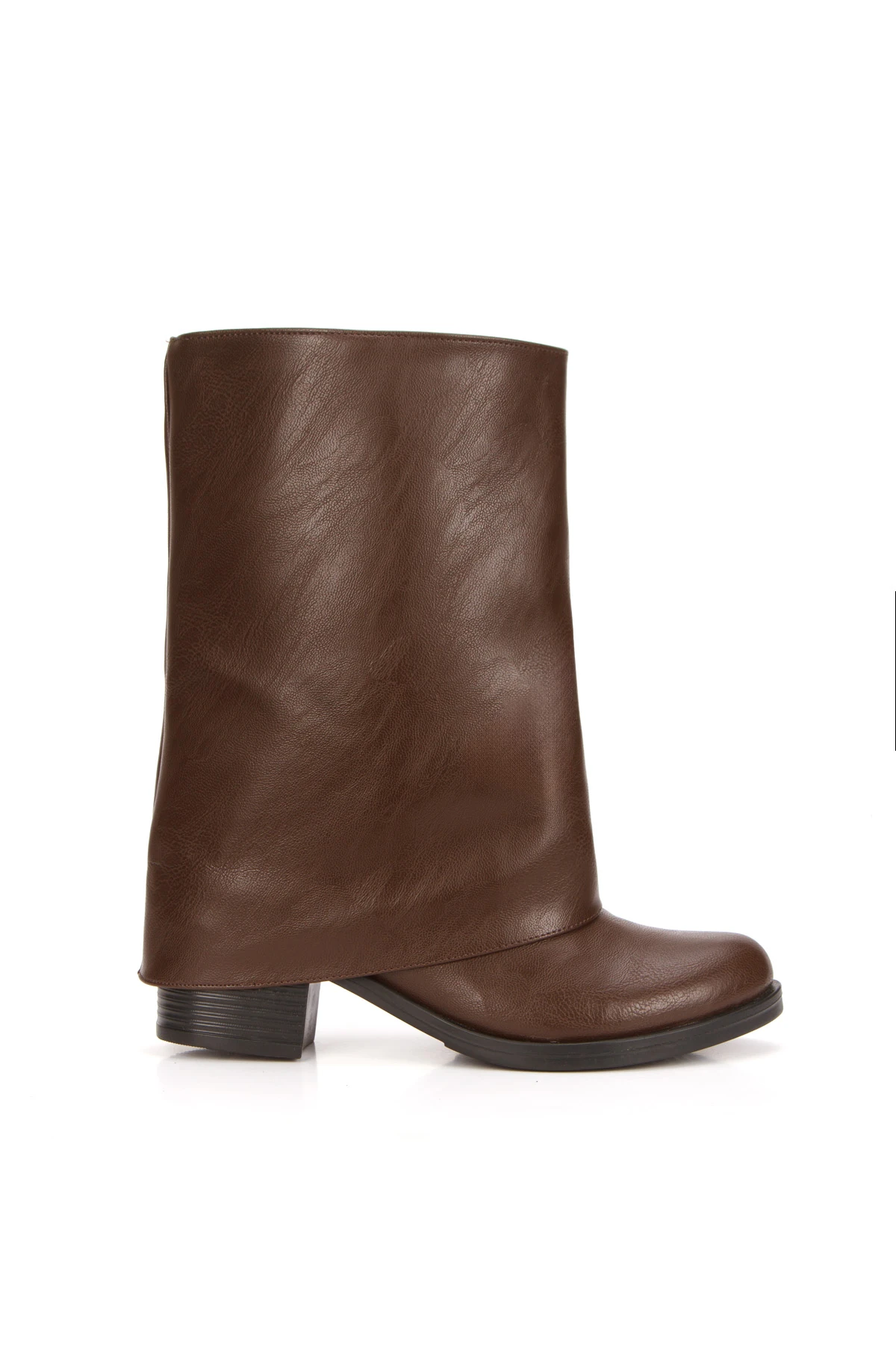 Betty kadın yuvarlak burun uzun bot - kahverengi