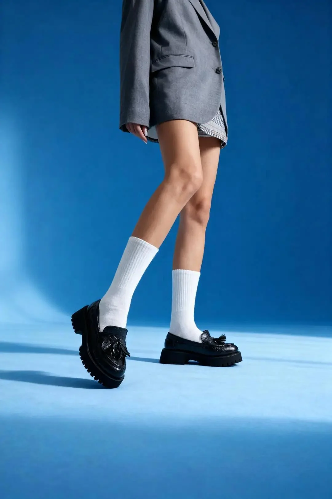 Alina Kadın püskülü laofer - siyah kroka