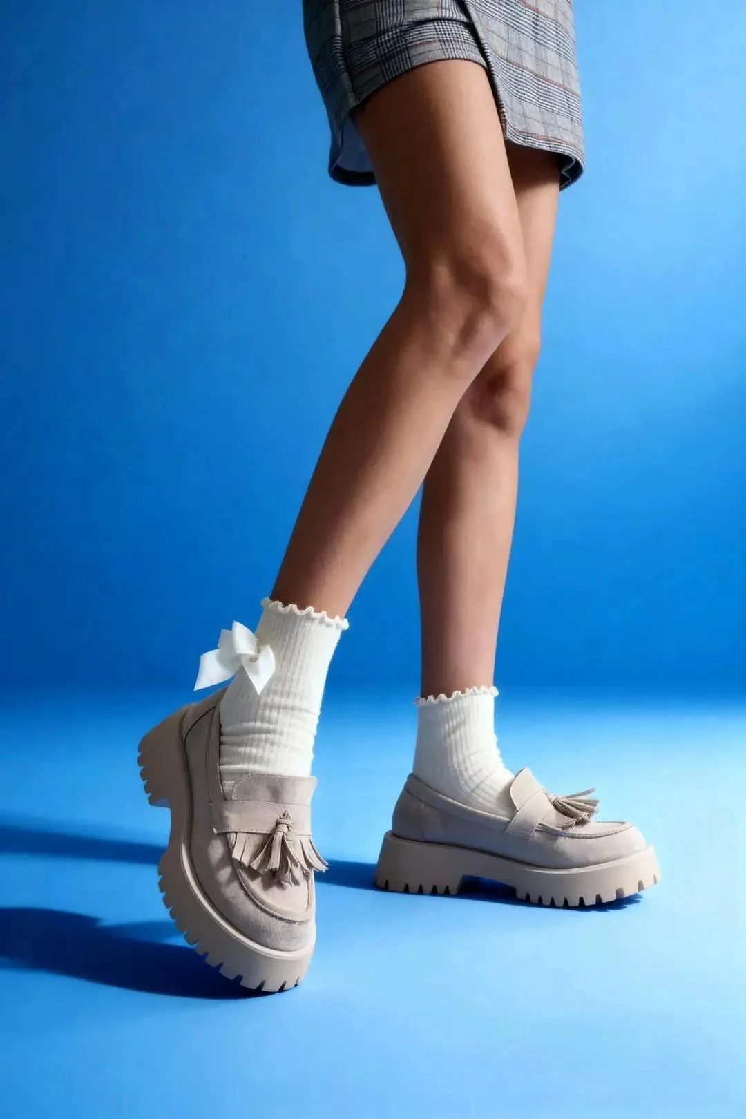 Alina Kadın püskülü laofer - bej süet