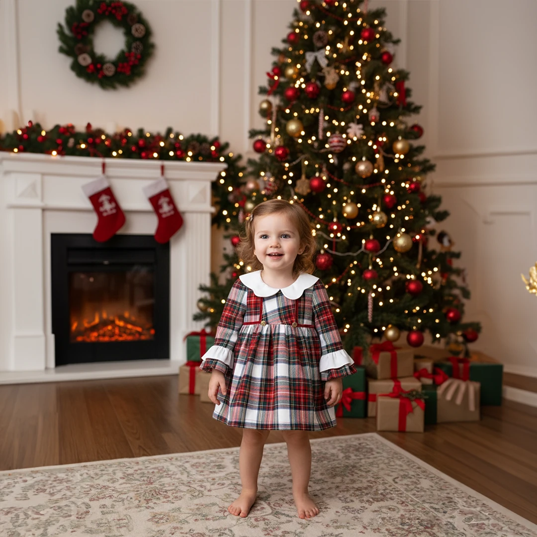 Organik Vintâge Ekose Elbise image