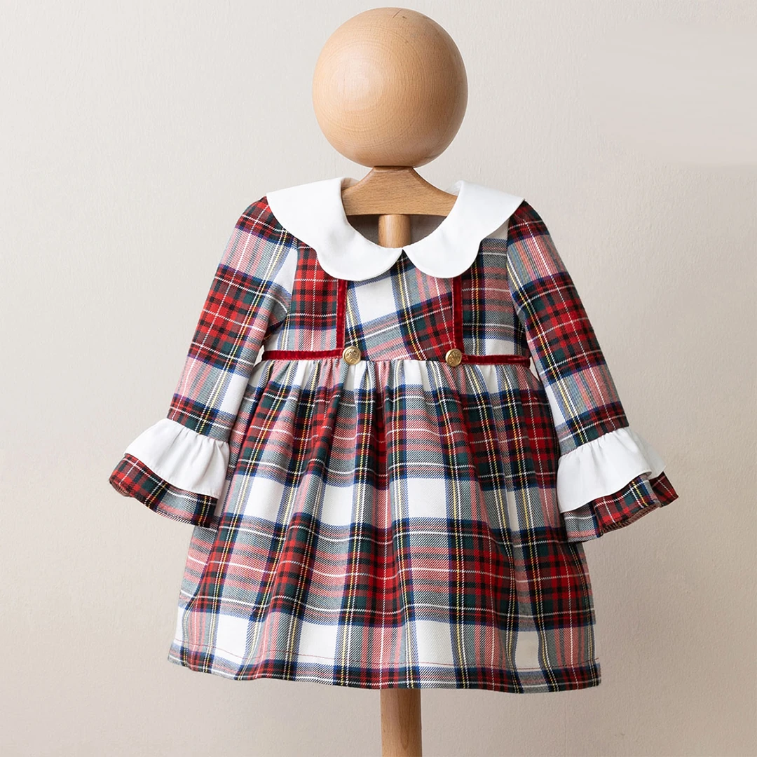 Organik Vintâge Ekose Elbise