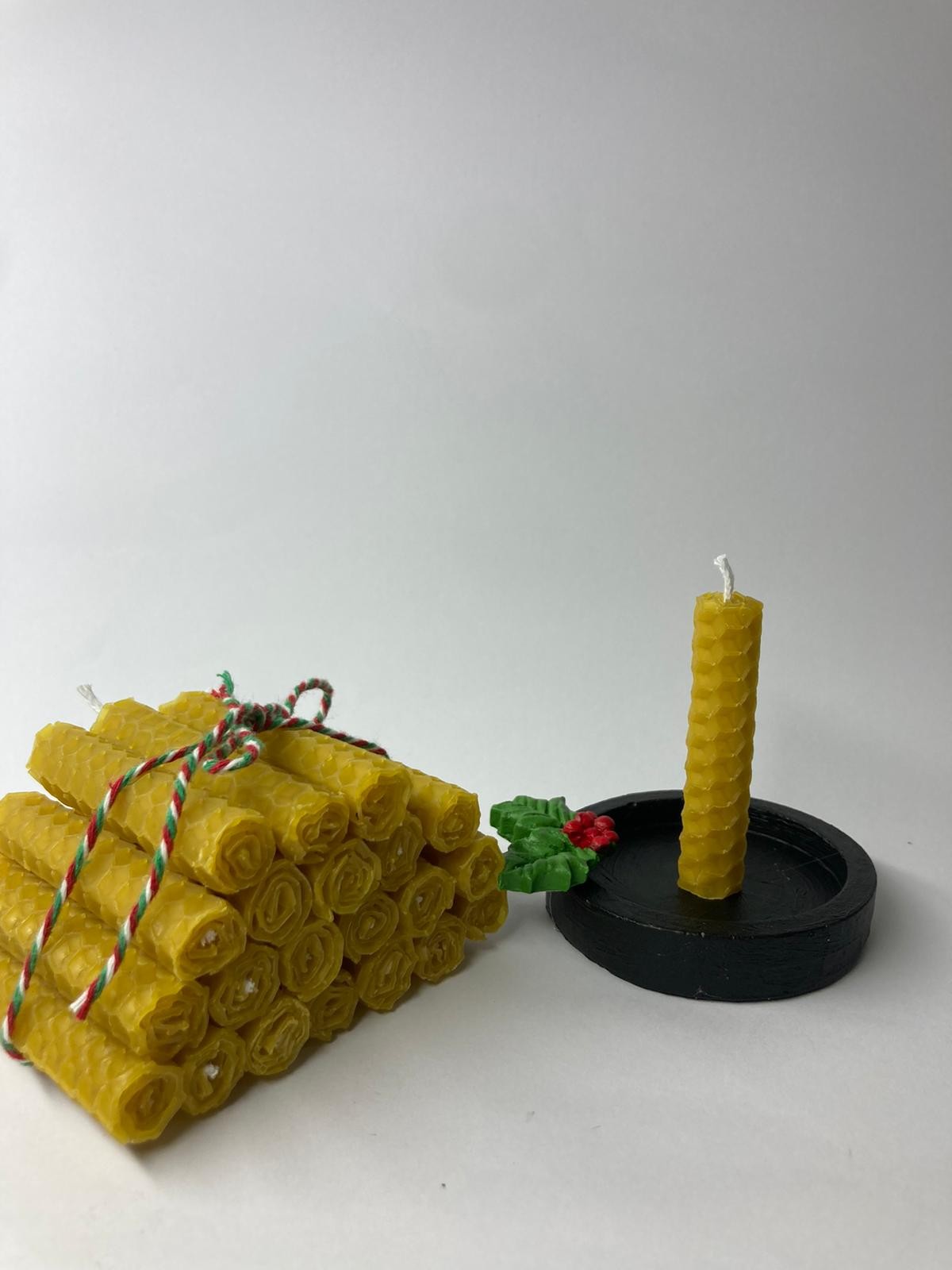 APICRAFT BEESWAX CANDLE 21 DAYS INTENTION CANDLES + LAVENDER INCENSE + MISTLETOE PLATE