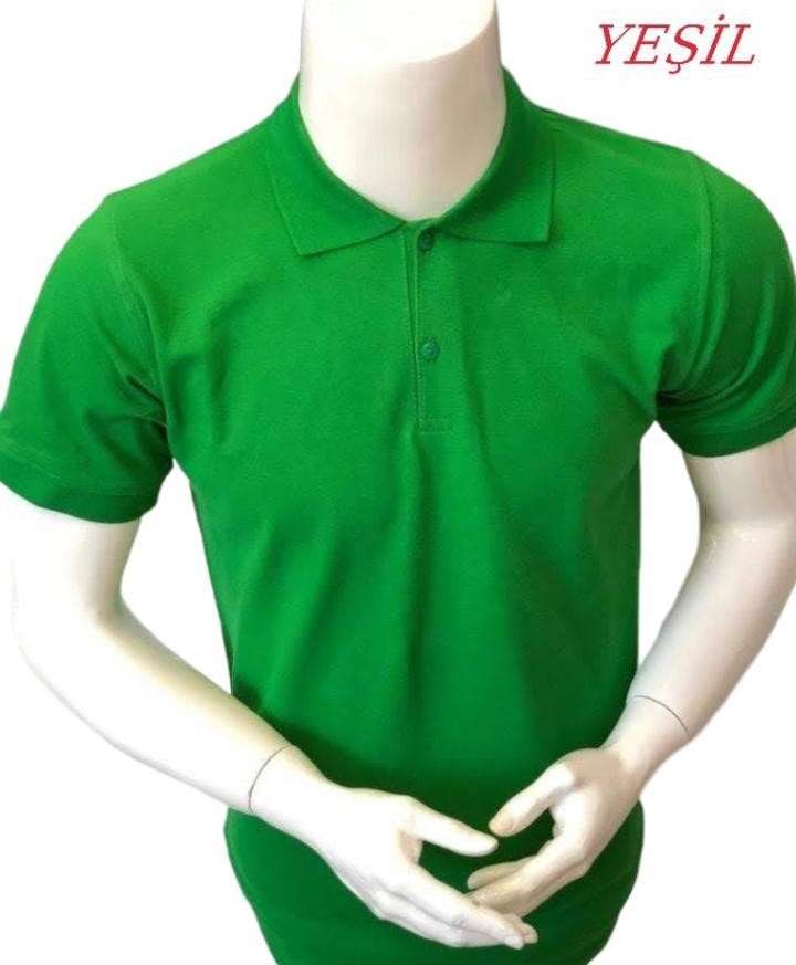 Beyaz polo yaka Tişört  - Yeşil main variant image
