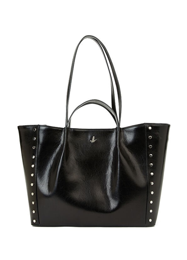 Sac Shopping Noir Trok Détaillé Pour Femme