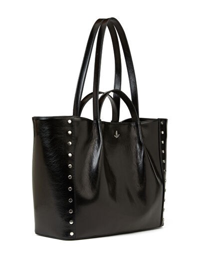 Sac Shopping Noir Trok Détaillé Pour Femme