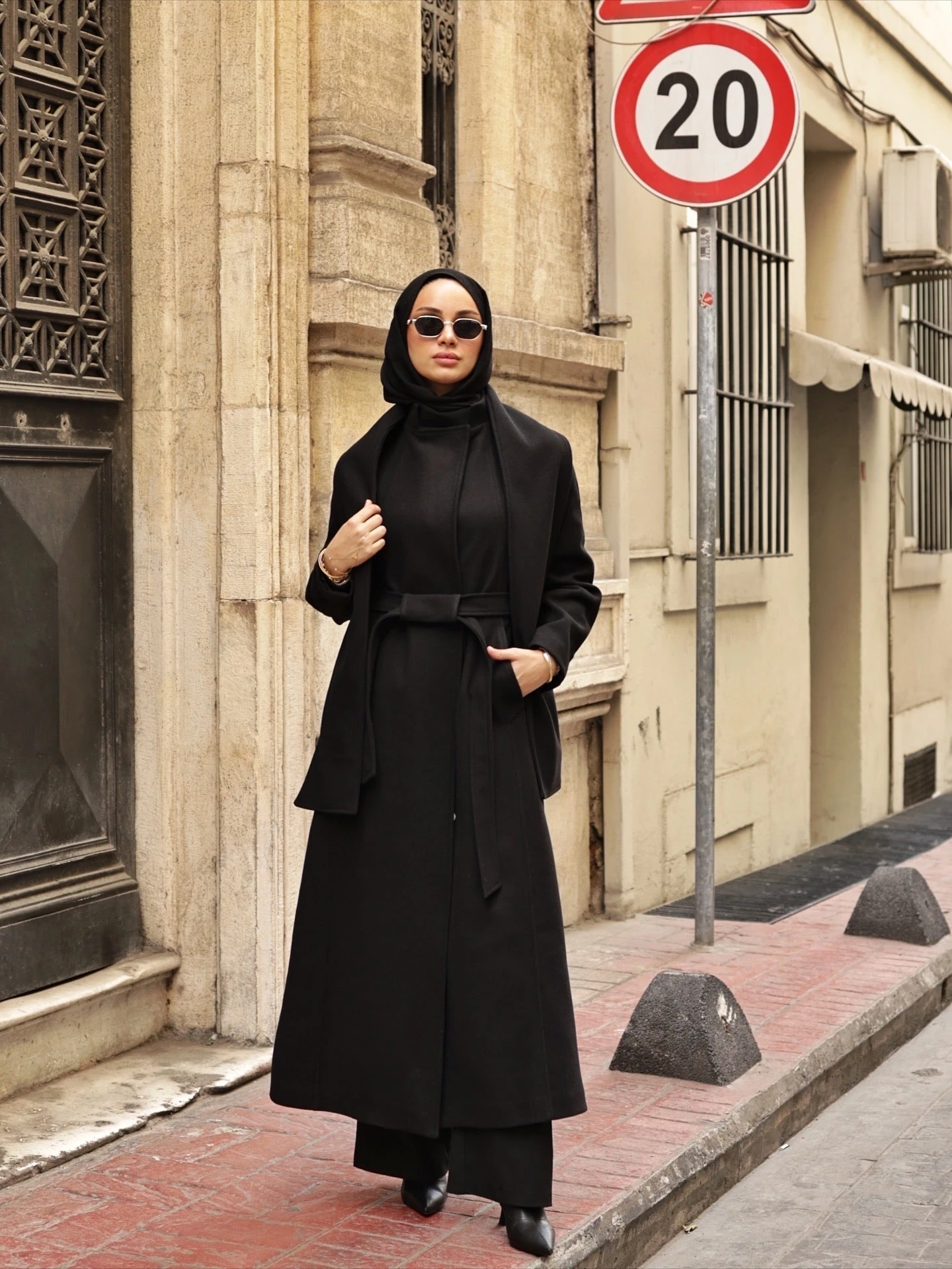 Atkılı Tam Boy Kaşe Kaban