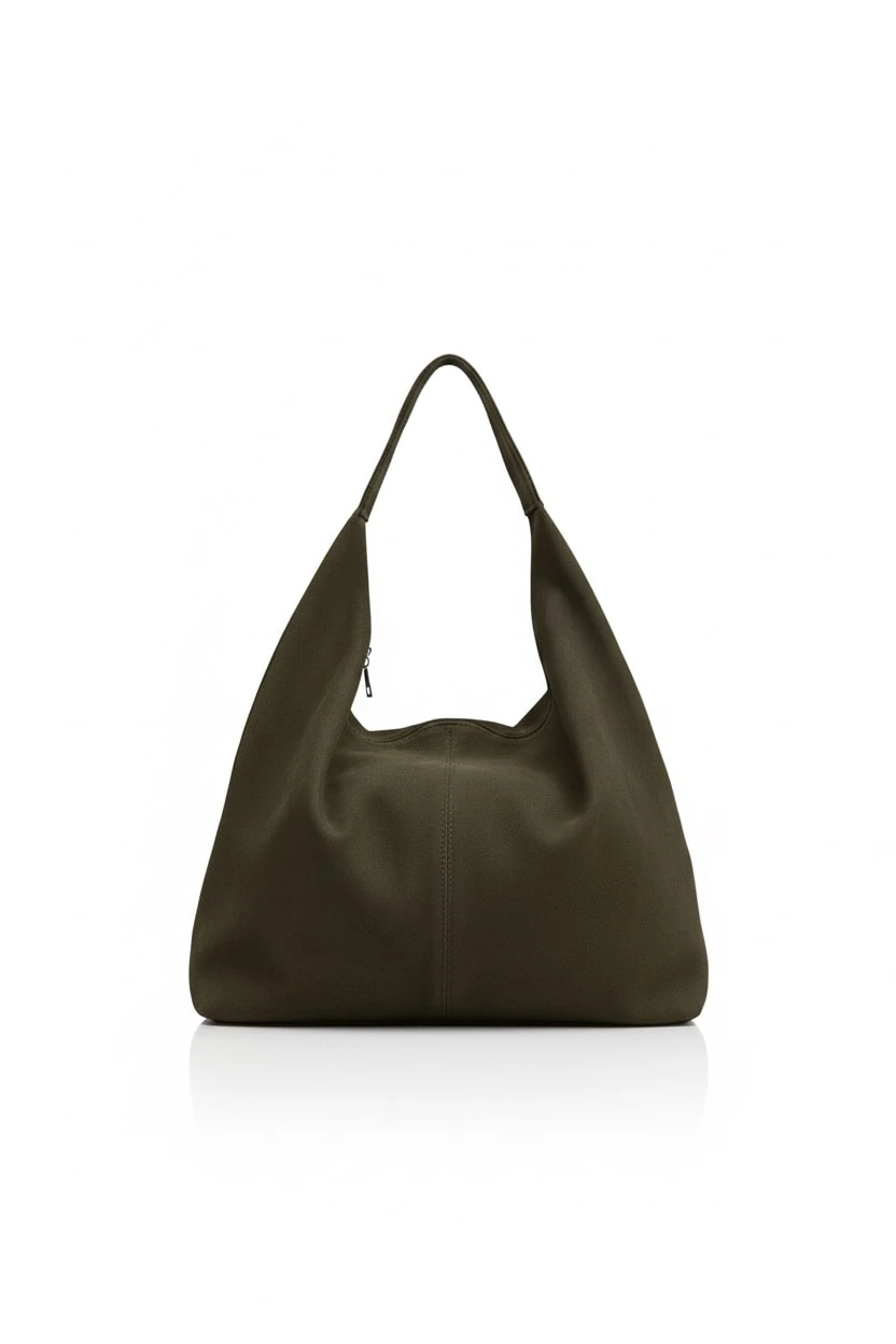 Süet Tote Çanta - Yeşil