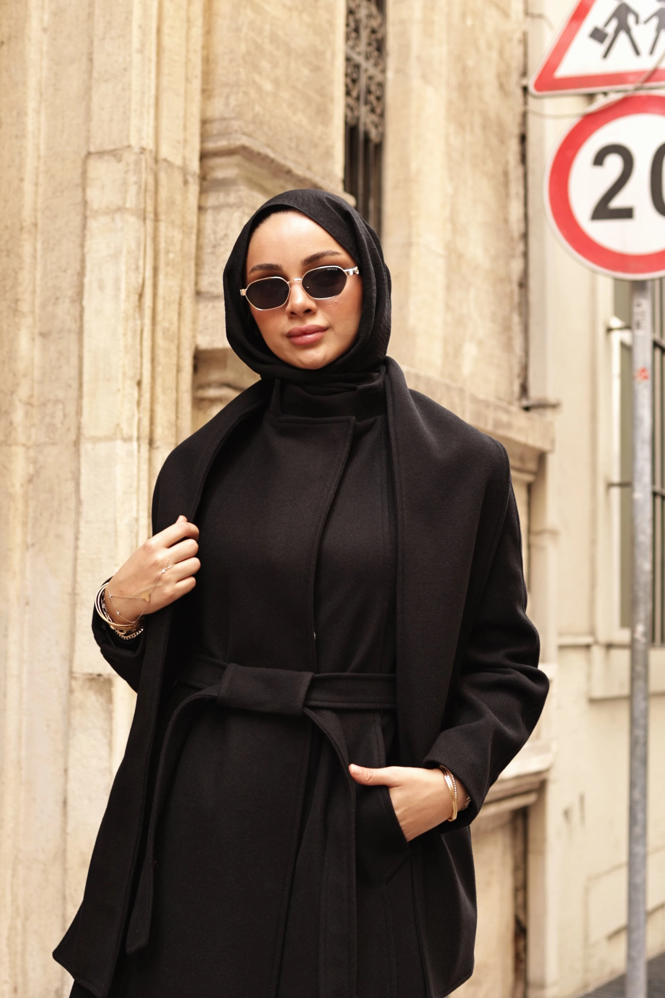 Atkılı Tam Boy Kaşe Kaban