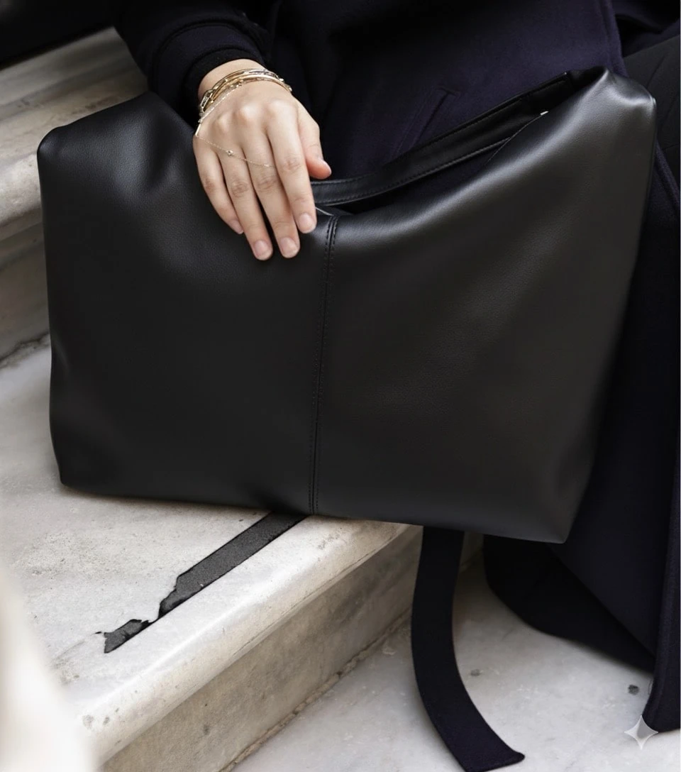 Deri Görünümlü Tote Çanta