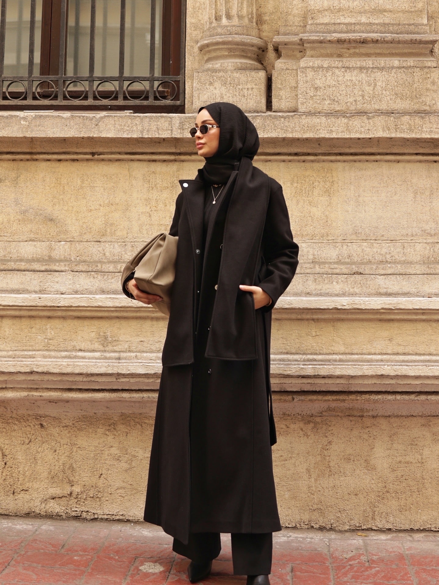 Atkılı Tam Boy Kaşe Kaban