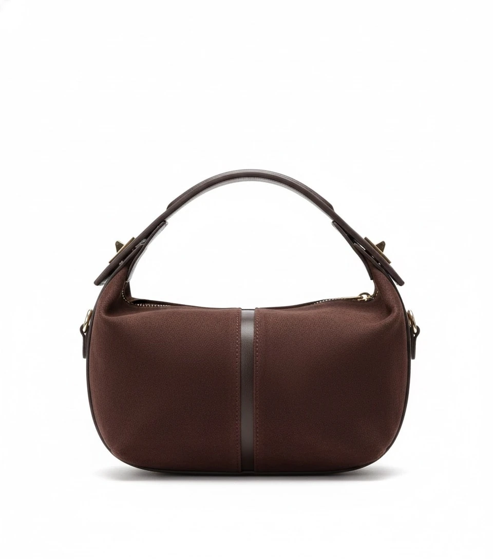 Süet El Çantası - Kahverengi