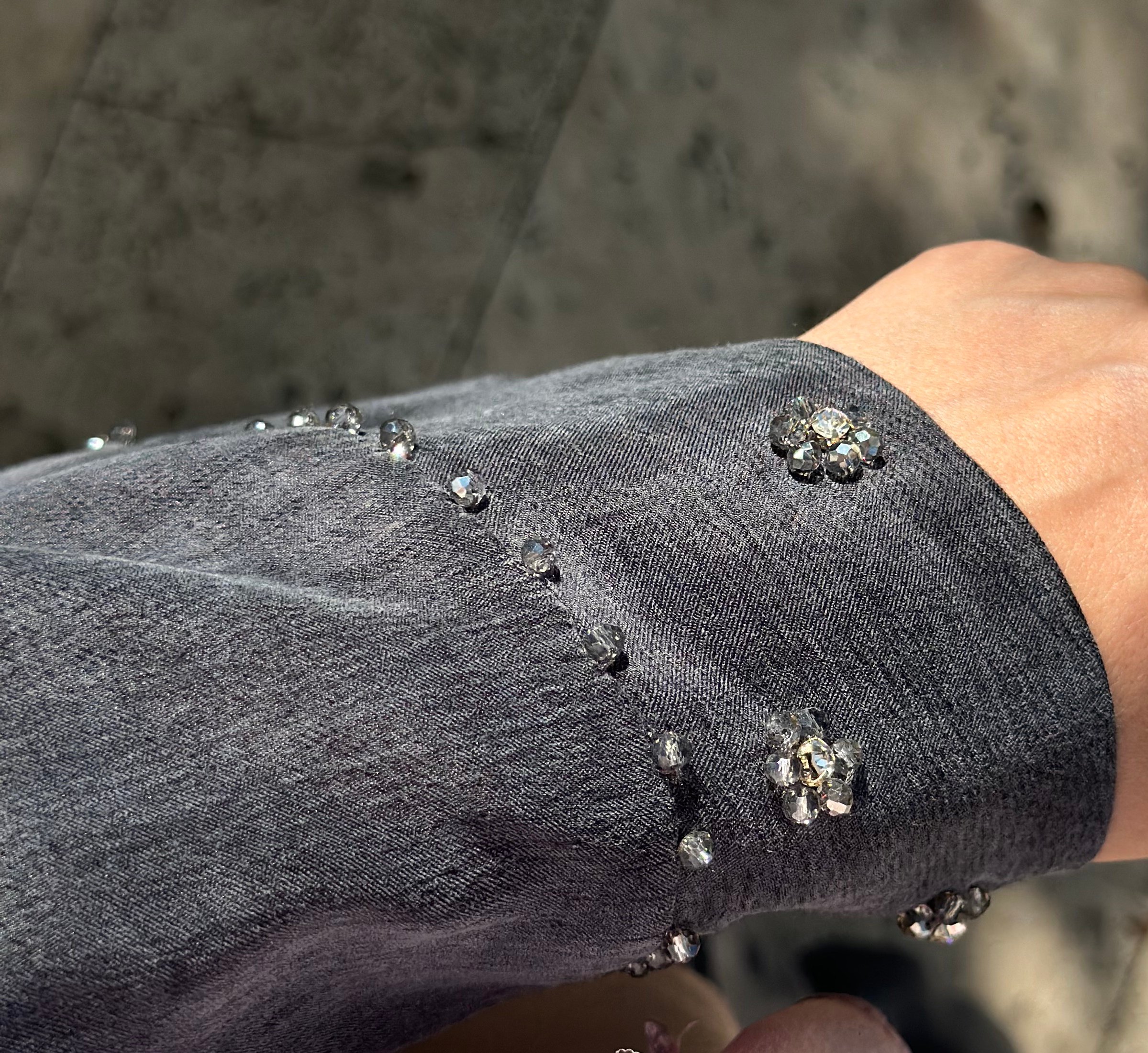 Taşlı Füme Abaya