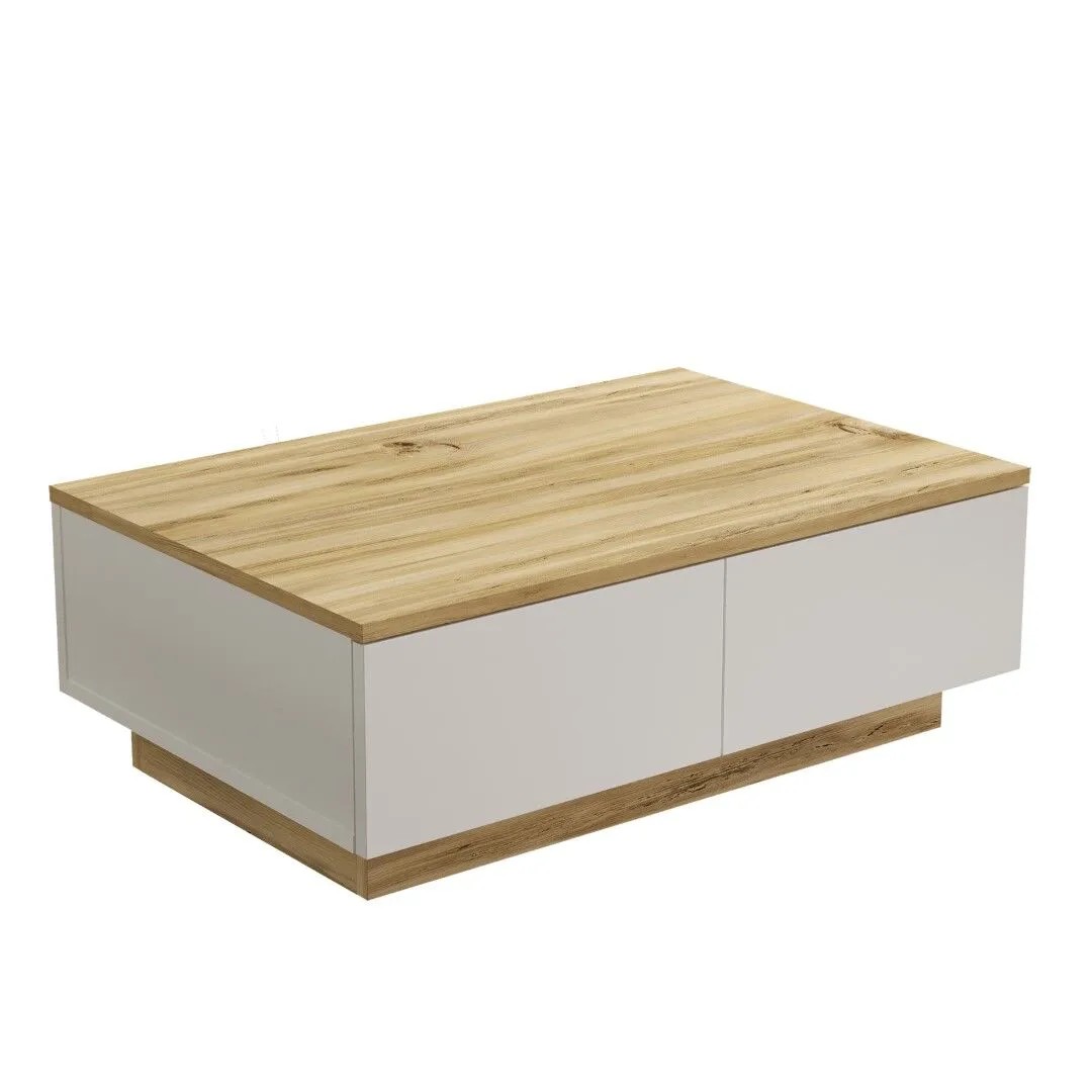 Mesa de centro Inovation de fieltro blanco | Mesa de centro cubierta