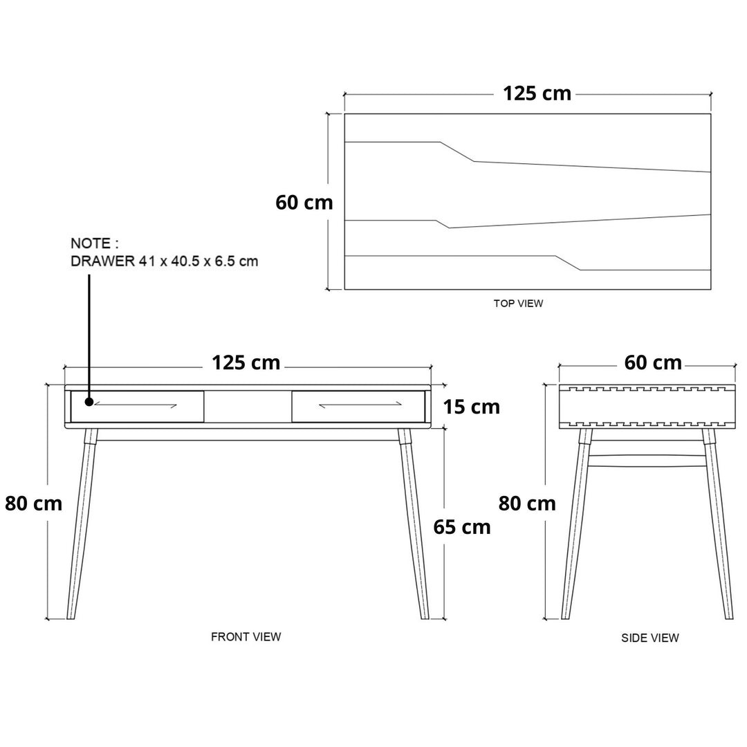 Twist Desk With 2 Drawers- European Oak INDOOR