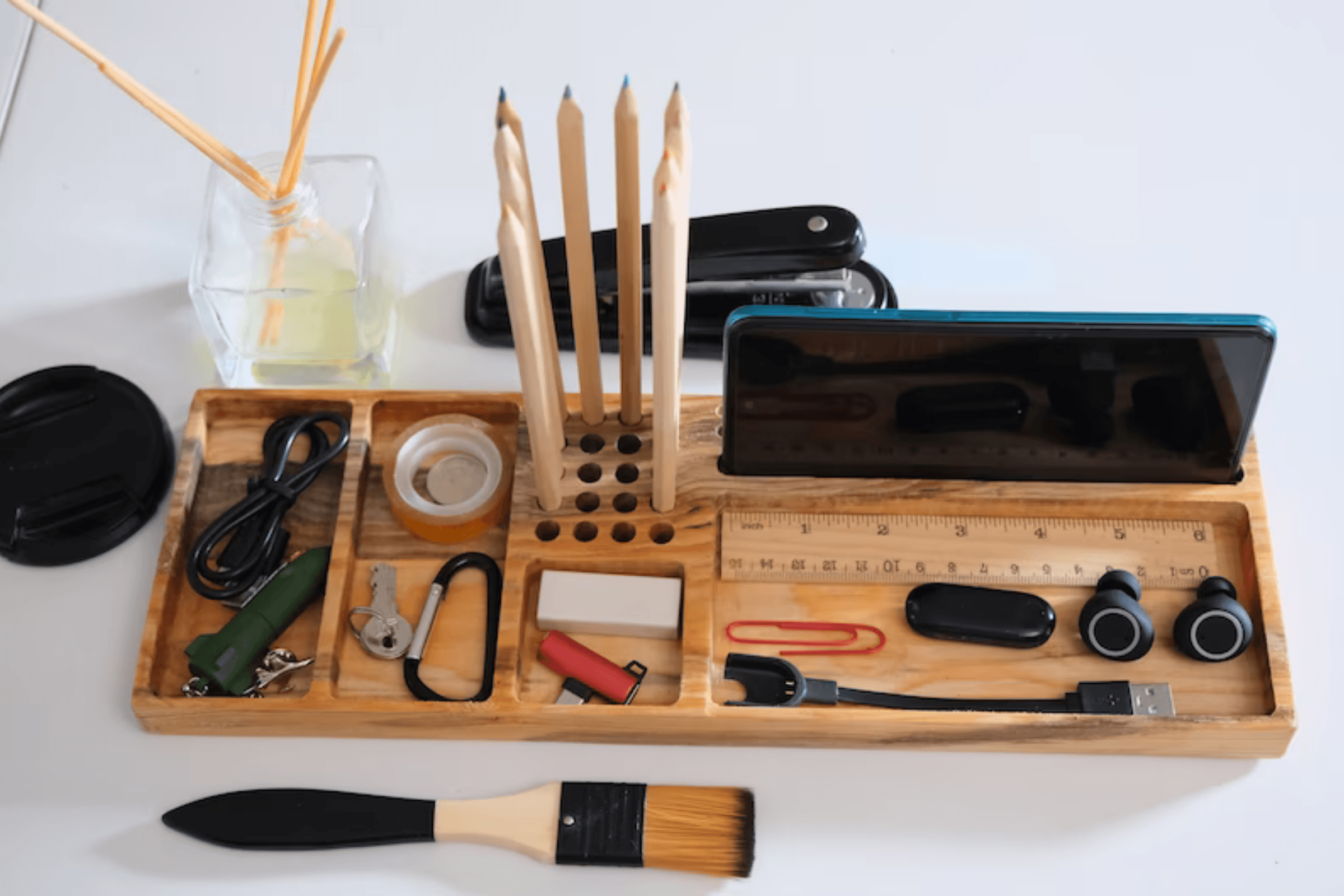 Lora Wooden Table Organizers | Desktop Organizer