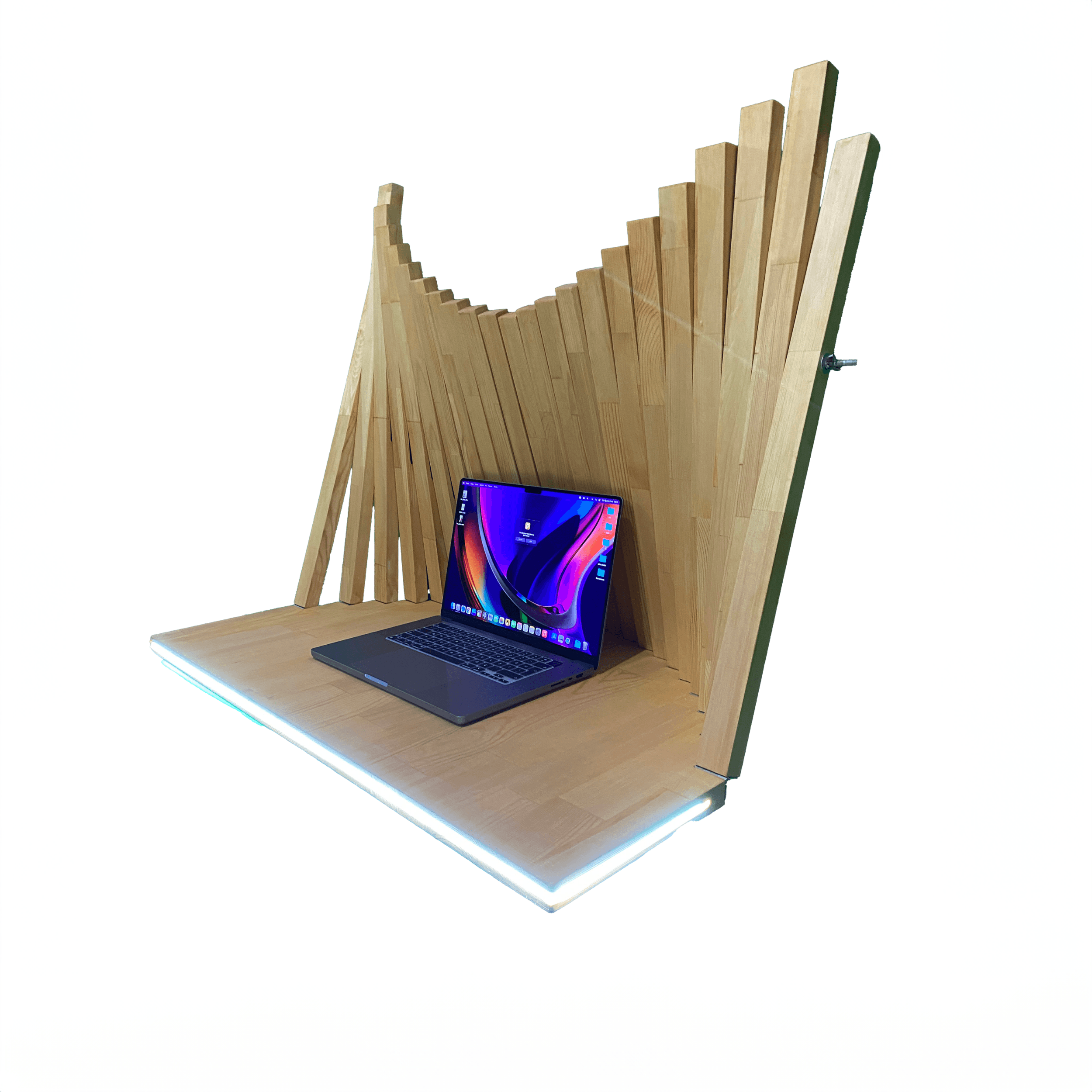 Flow Motion LED Wall Desk | Wall Mounted Desk | Natural