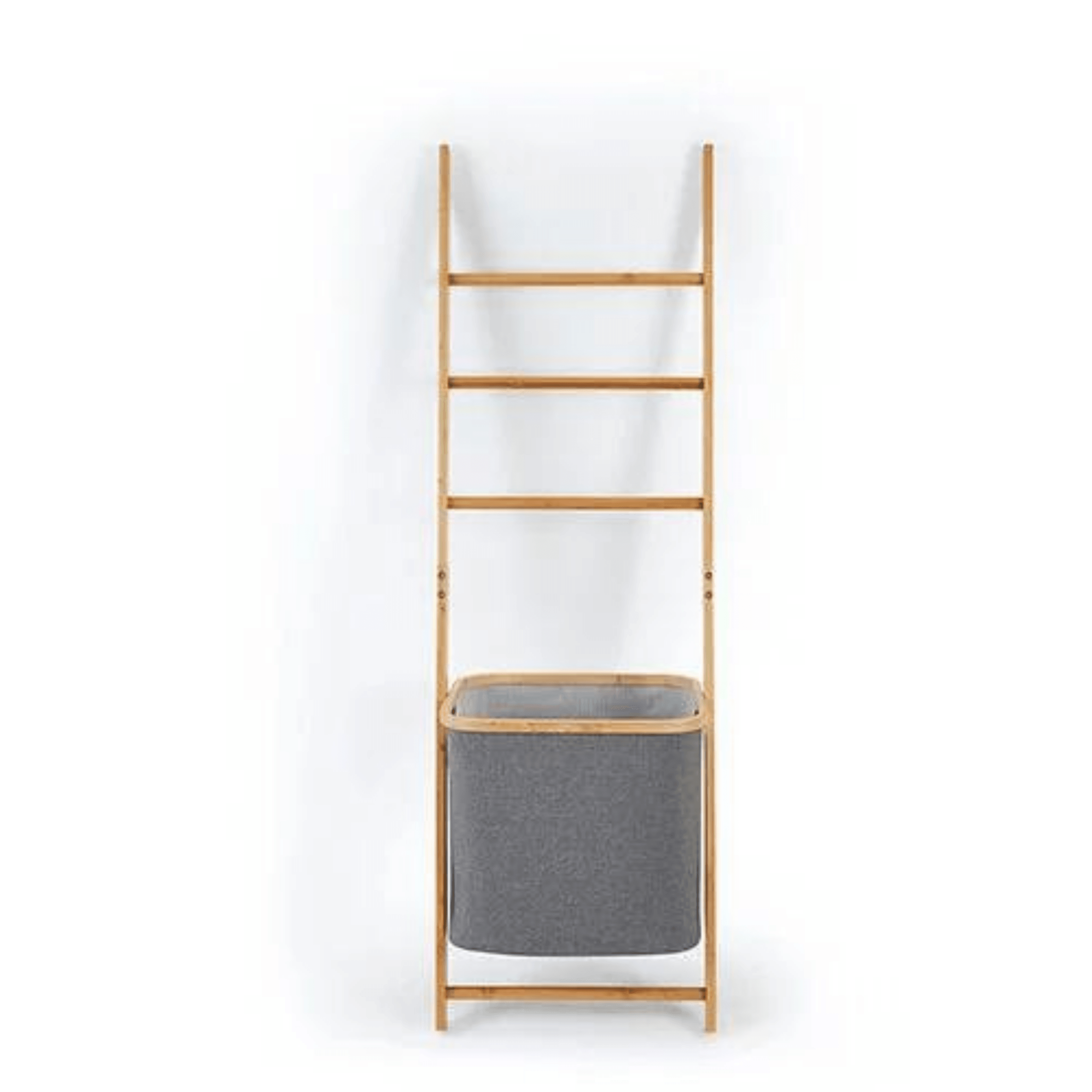 Luan Towel/Laundry Ladder with removable Laundry Hamper GREY