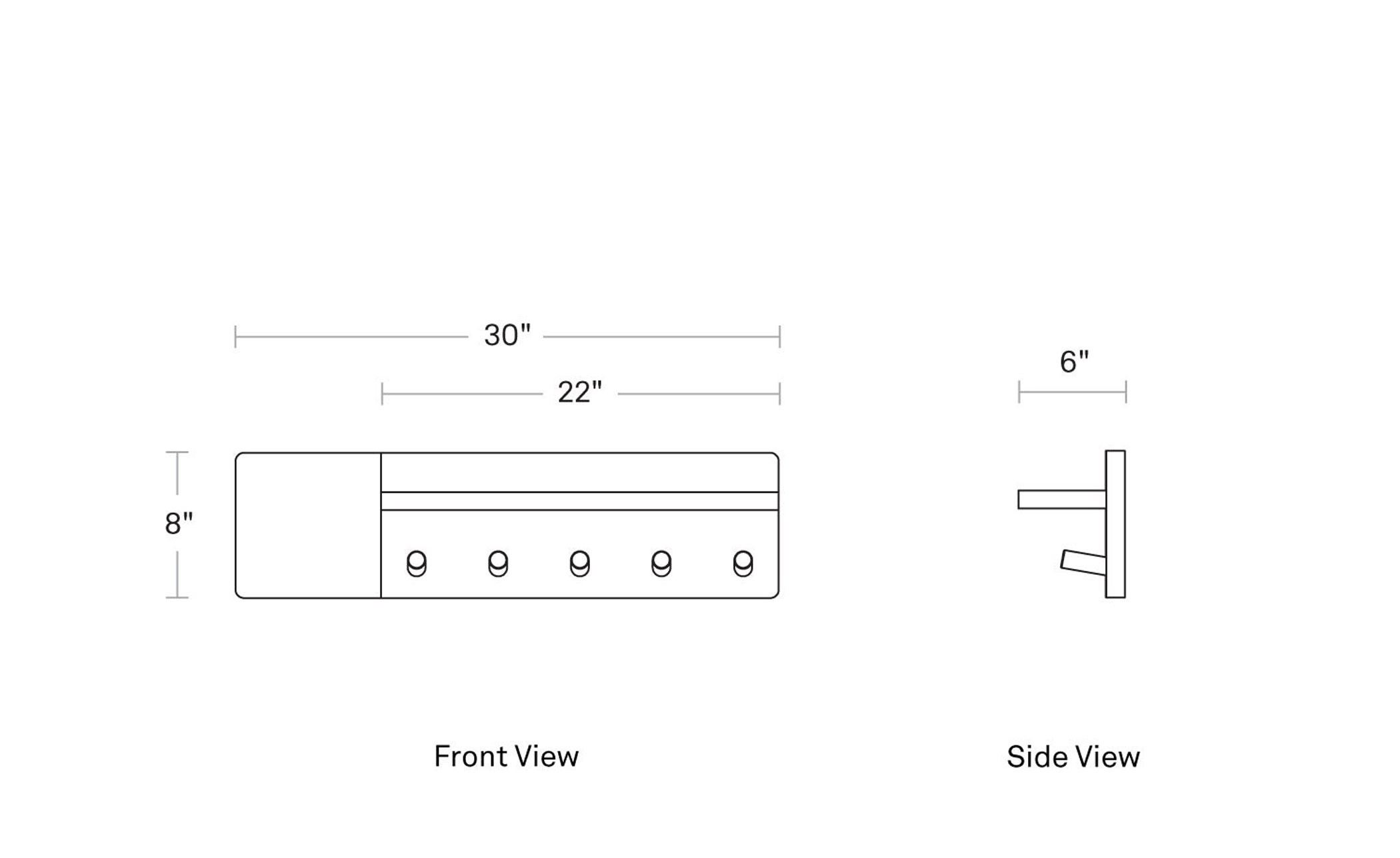 Craq Wall Shelf with Hooks