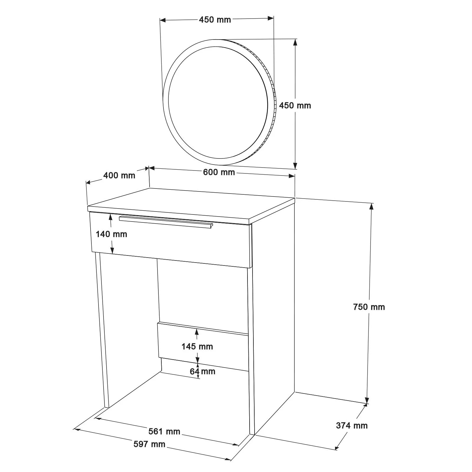 Lora Makeup Table | Makeup Table | Personal Care Table