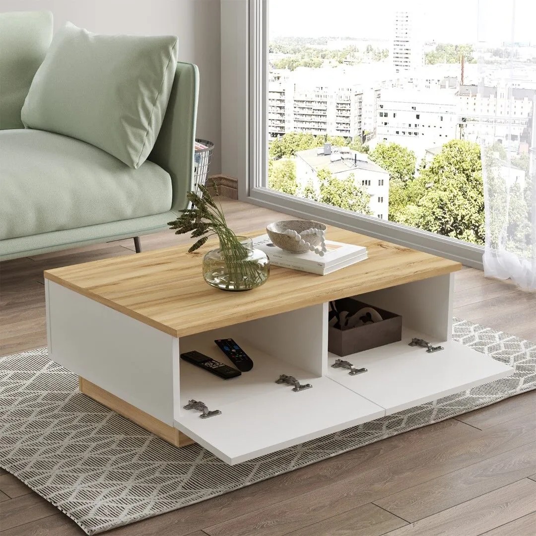 Table basse en feutre blanc Inovation | Table basse couverte